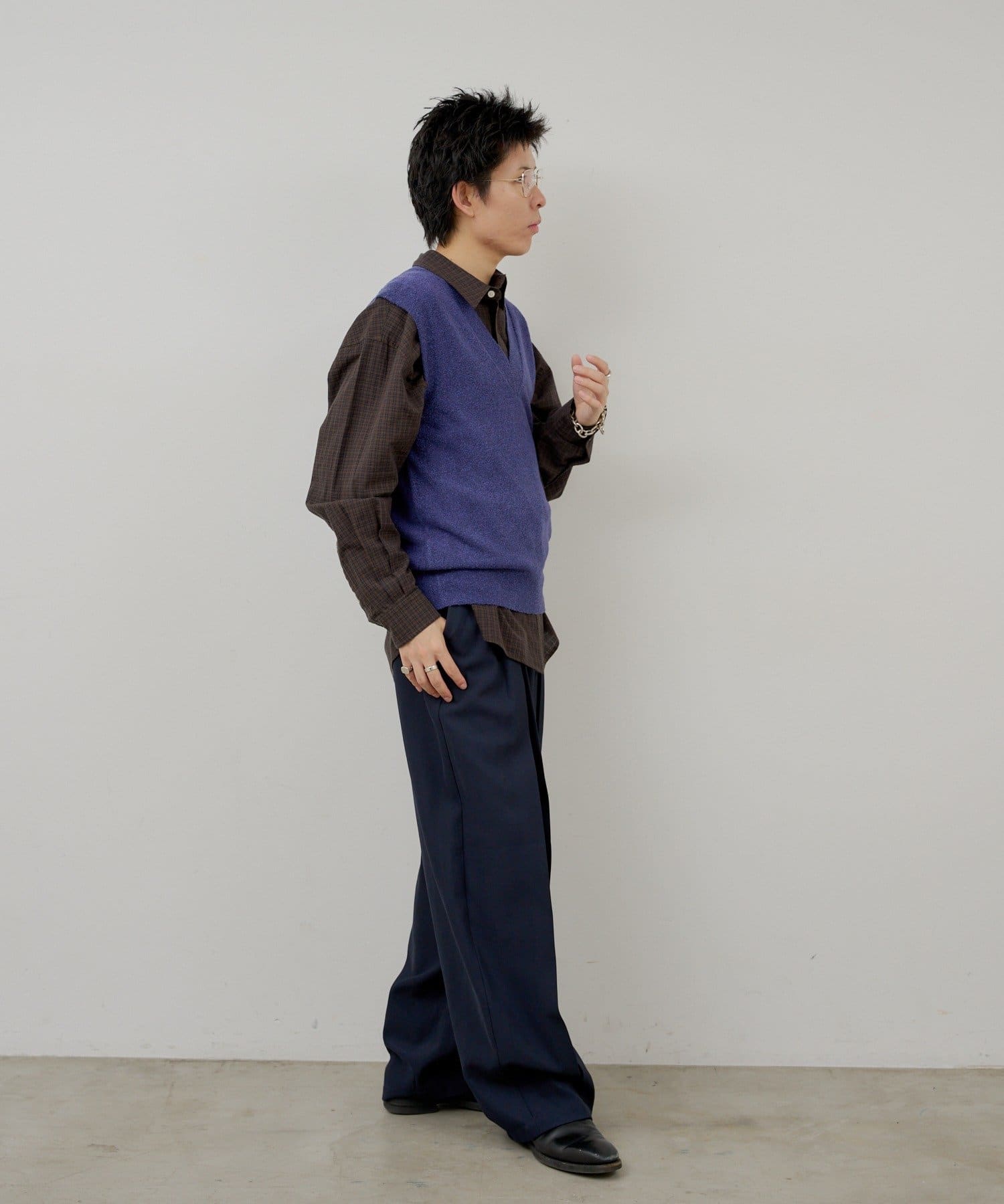 Kastane(カスタネ) 【WHIMSIC】ブークレVネックニットベスト