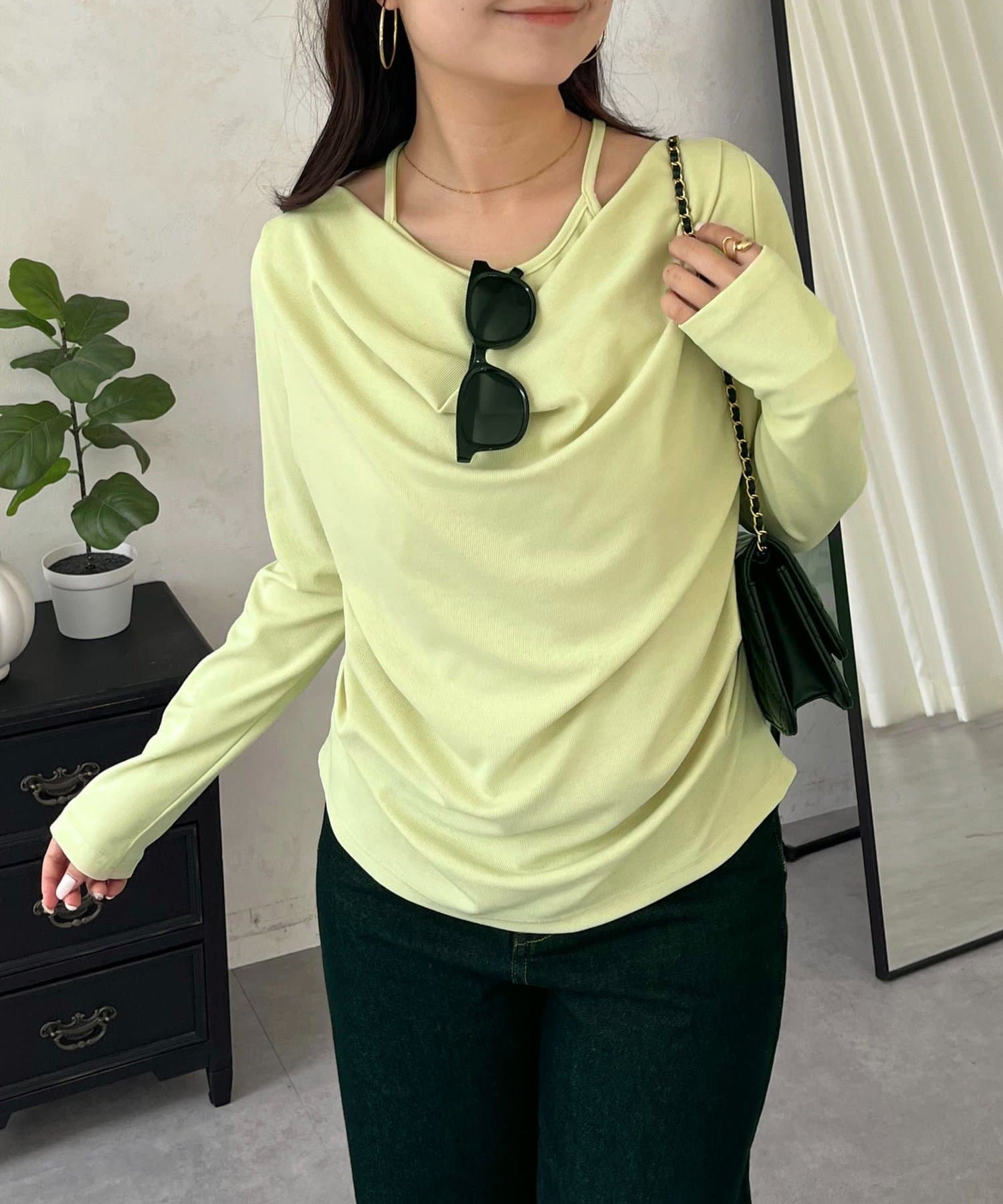 prose verse(プロズヴェール) レイヤードドレープネックトップス