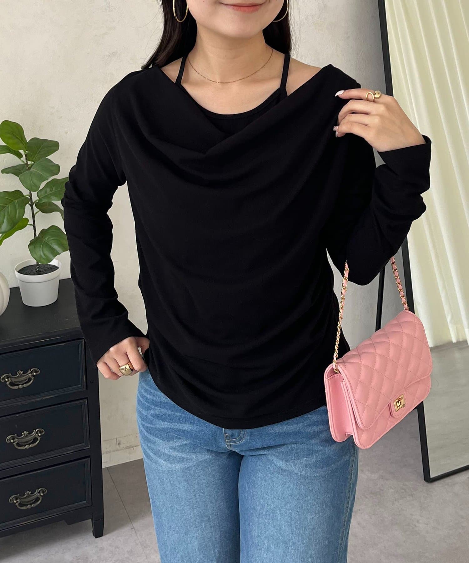 prose verse(プロズヴェール) レイヤードドレープネックトップス