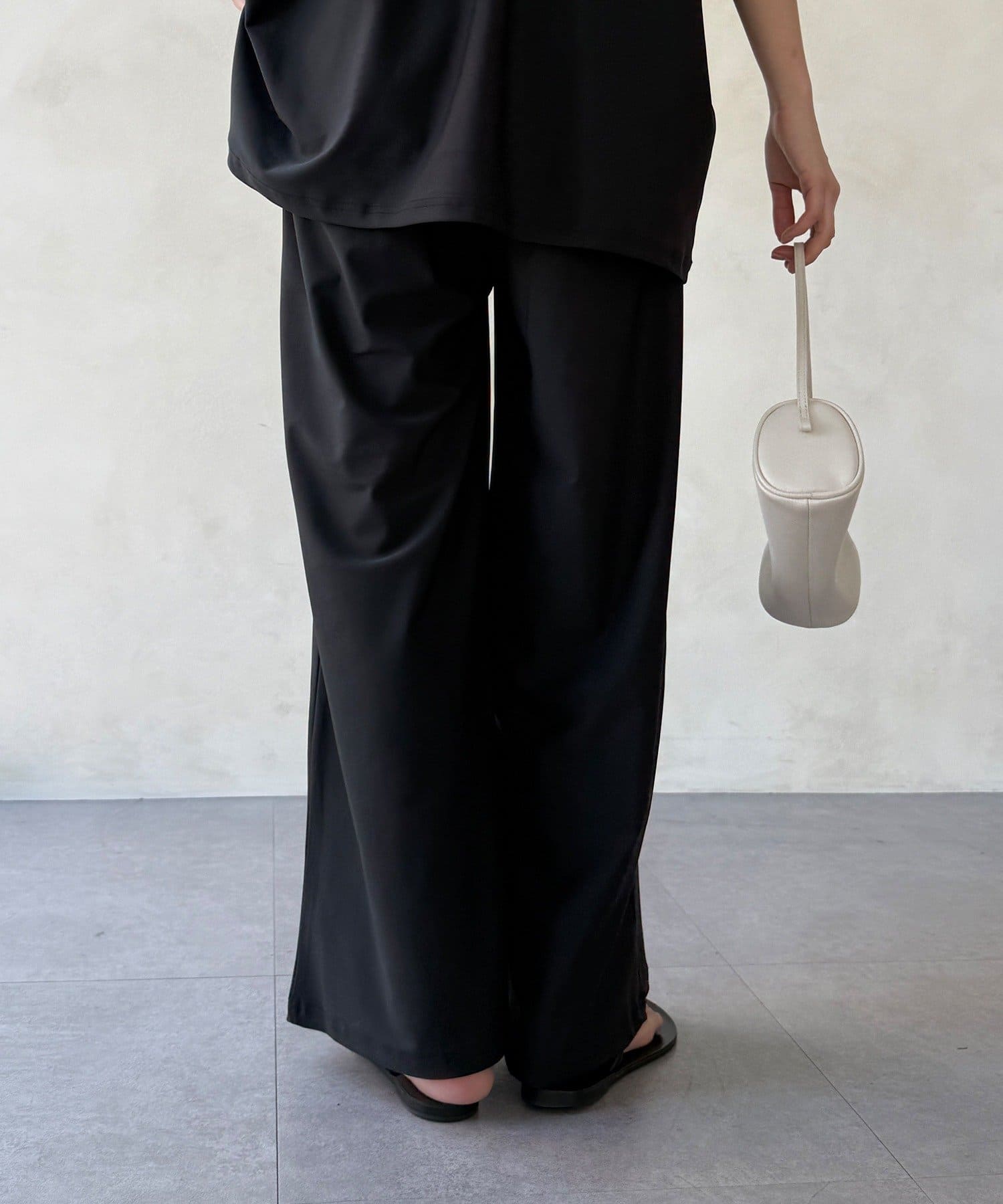 DOUDOU(ドゥドゥ) 【WEB限定】6分袖スキッパーシャツ＋ワイドパンツ