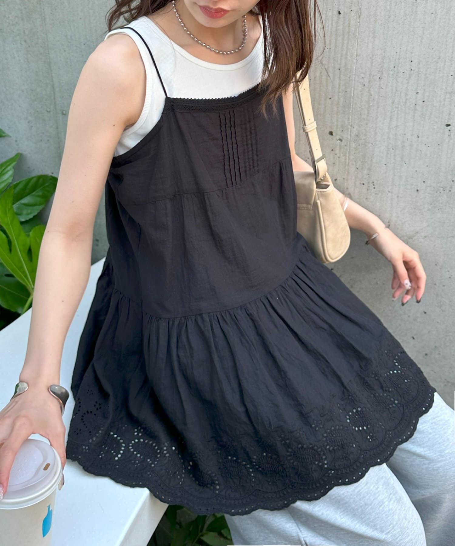 DISCOAT(ディスコート) 【umm.】刺繍キャミチュニック