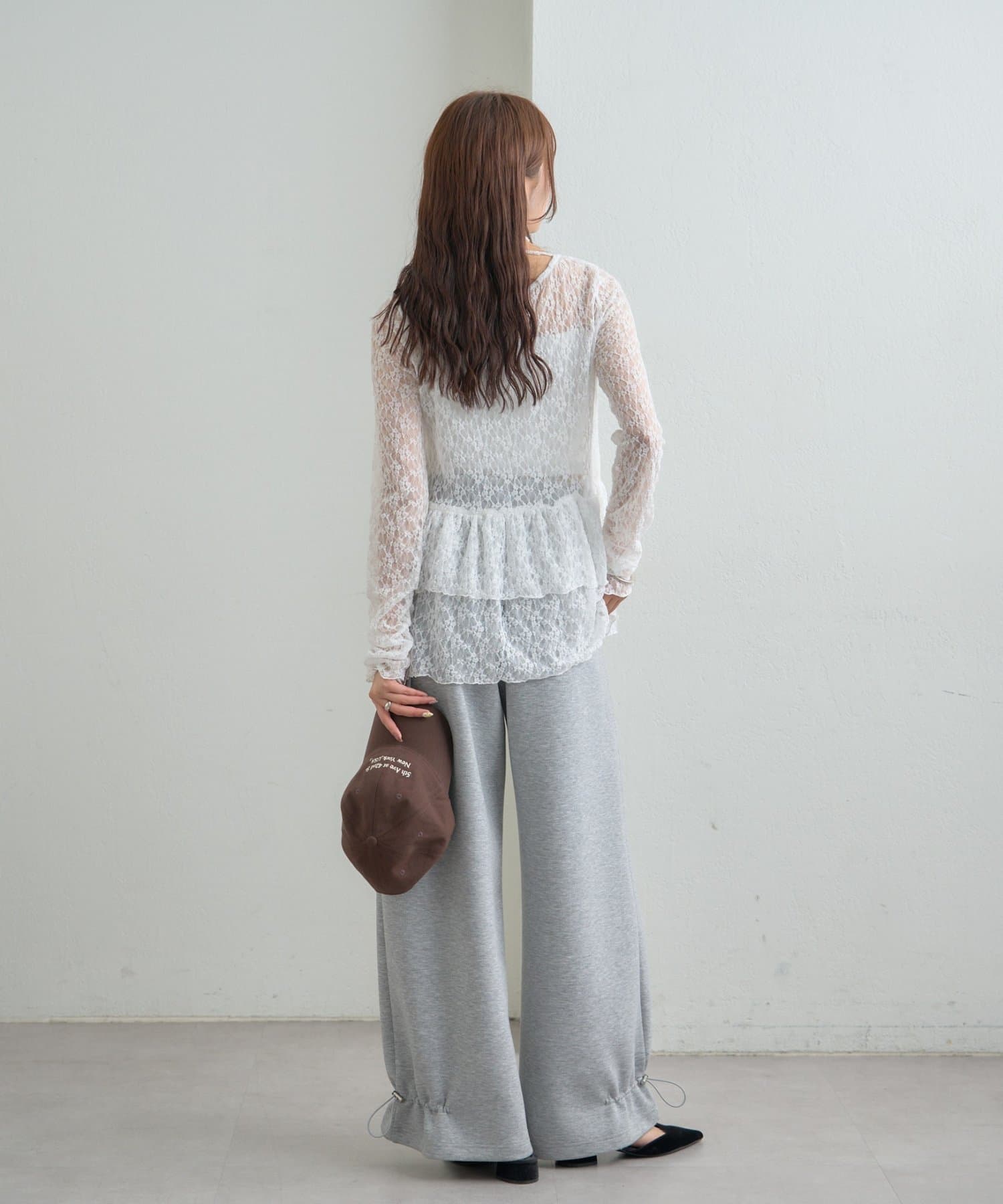 mystic(ミスティック) 《新色ラインストーン》ドットティアードプルオーバー