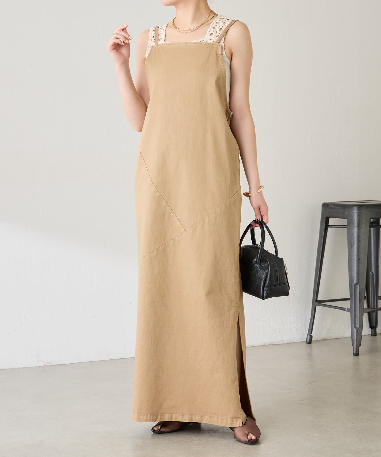 COLLAGE GALLARDAGALANTE(コラージュ ガリャルダガランテ) 【ストレッチ素材◎】Q.anosリラックススリムデニムワンピース