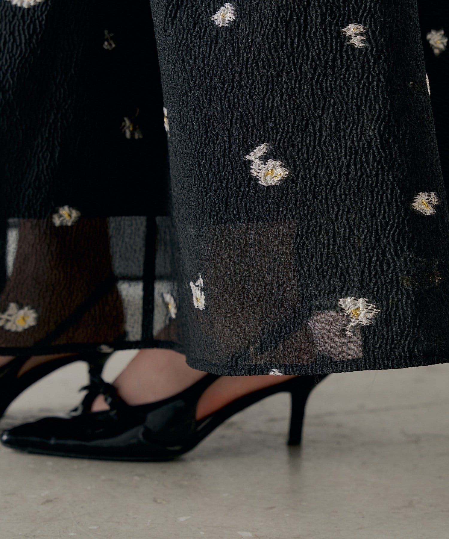 Chico(チコ) 【SALON by Chico】フラワージャガードボリュームフレアスカート