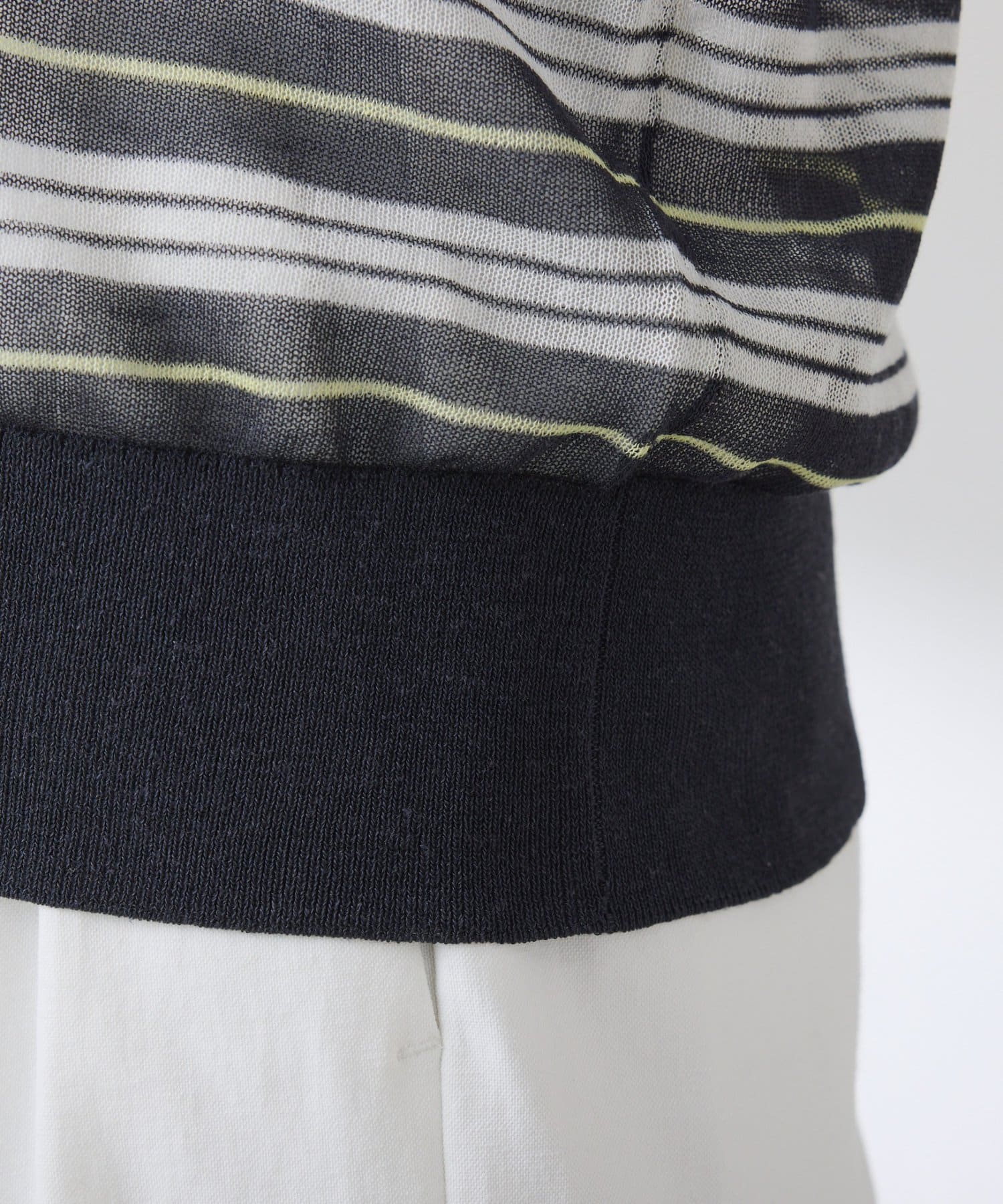 COLLAGE GALLARDAGALANTE(コラージュ ガリャルダガランテ) 【夏でも涼しい】シアーボーダーポロニット