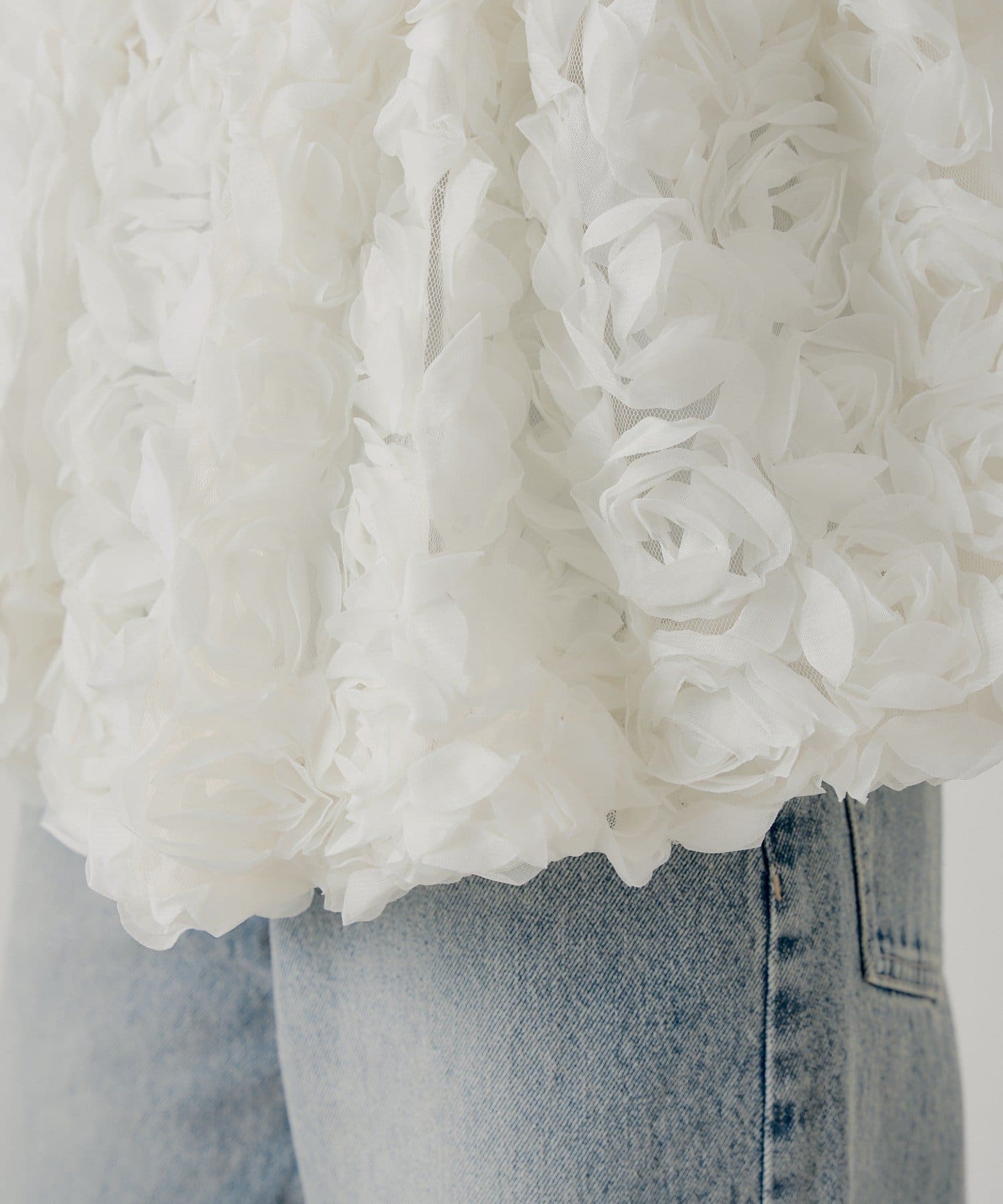 Chico(チコ) 【SALON by Chico】パワショルローズペプラムニット