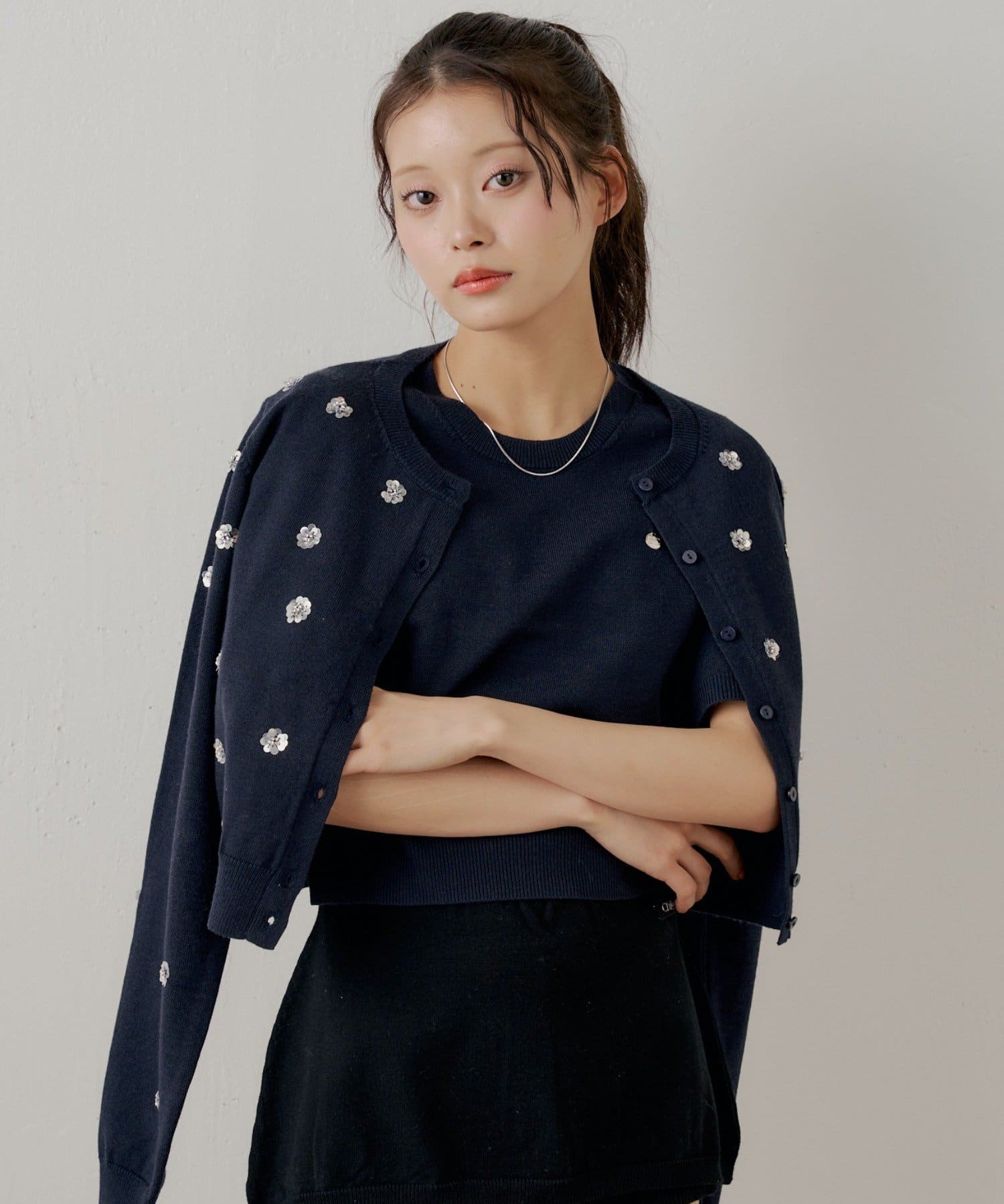 Chico(チコ) 【SALON by Chico】セットアイテム / フラワービーズアンサンブルカーディガンセット