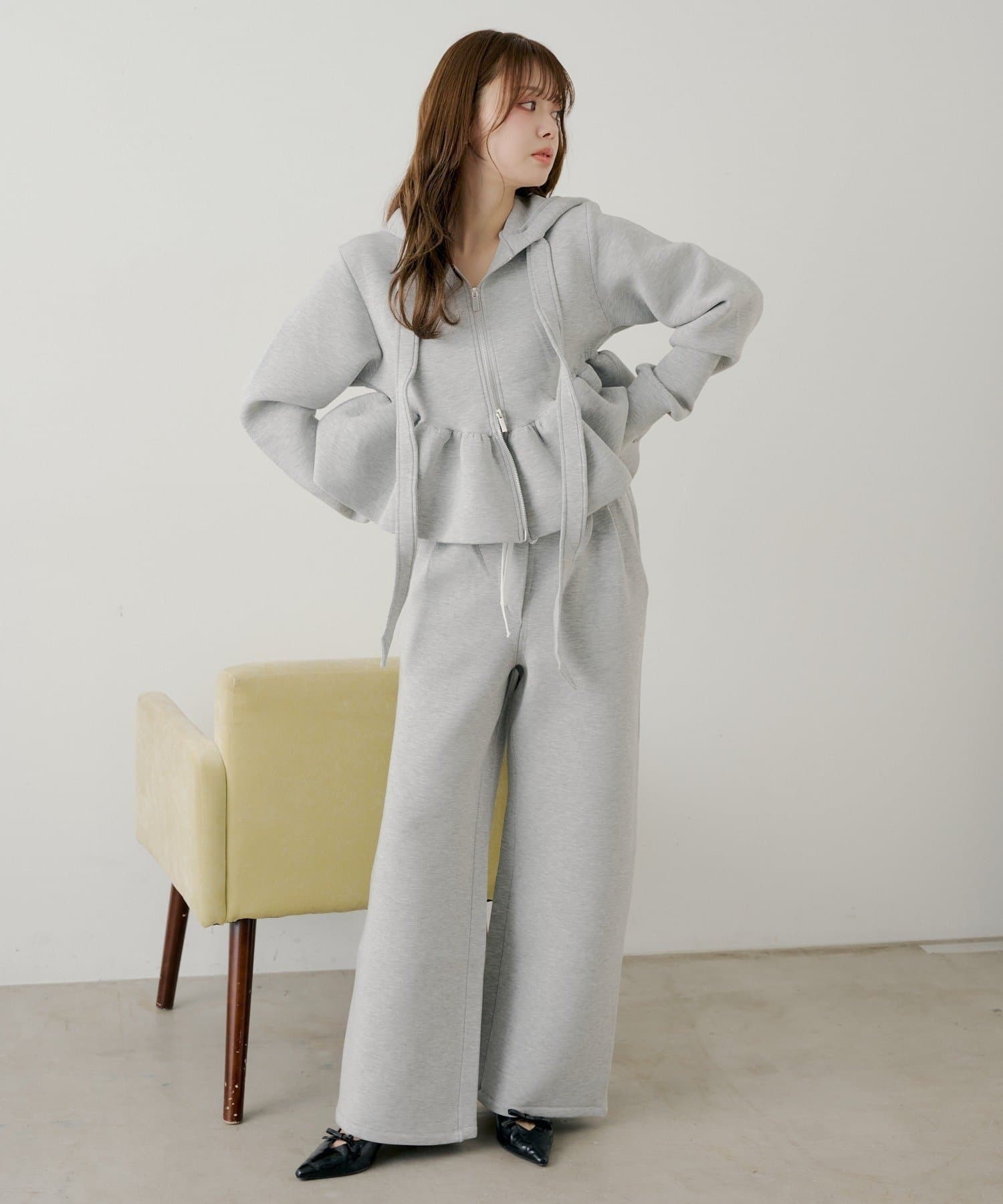 Chico(チコ) 【SALON by Chico/セットアップ対応】ダブルタックスウェットストレートパンツ