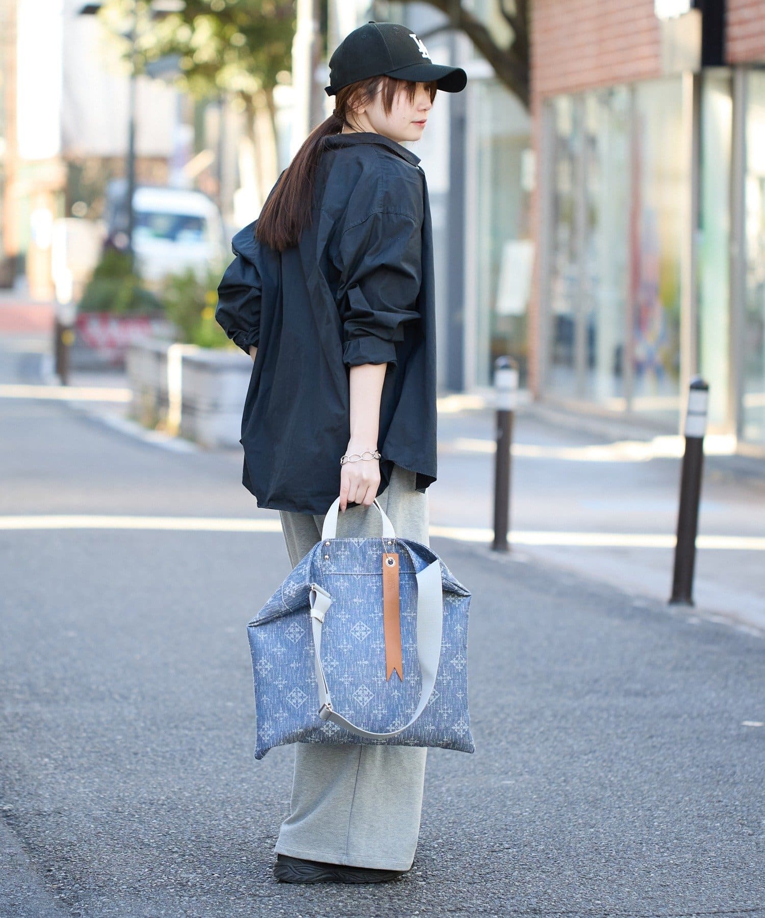 russet(ラシット) デニムジャガード2WAYビッグトートバッグ