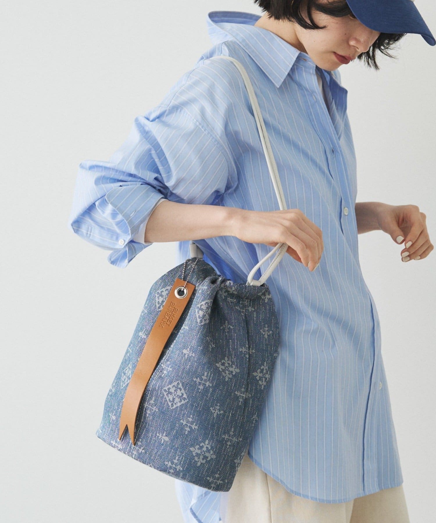 russet(ラシット) デニムジャガード3WAY巾着バッグ