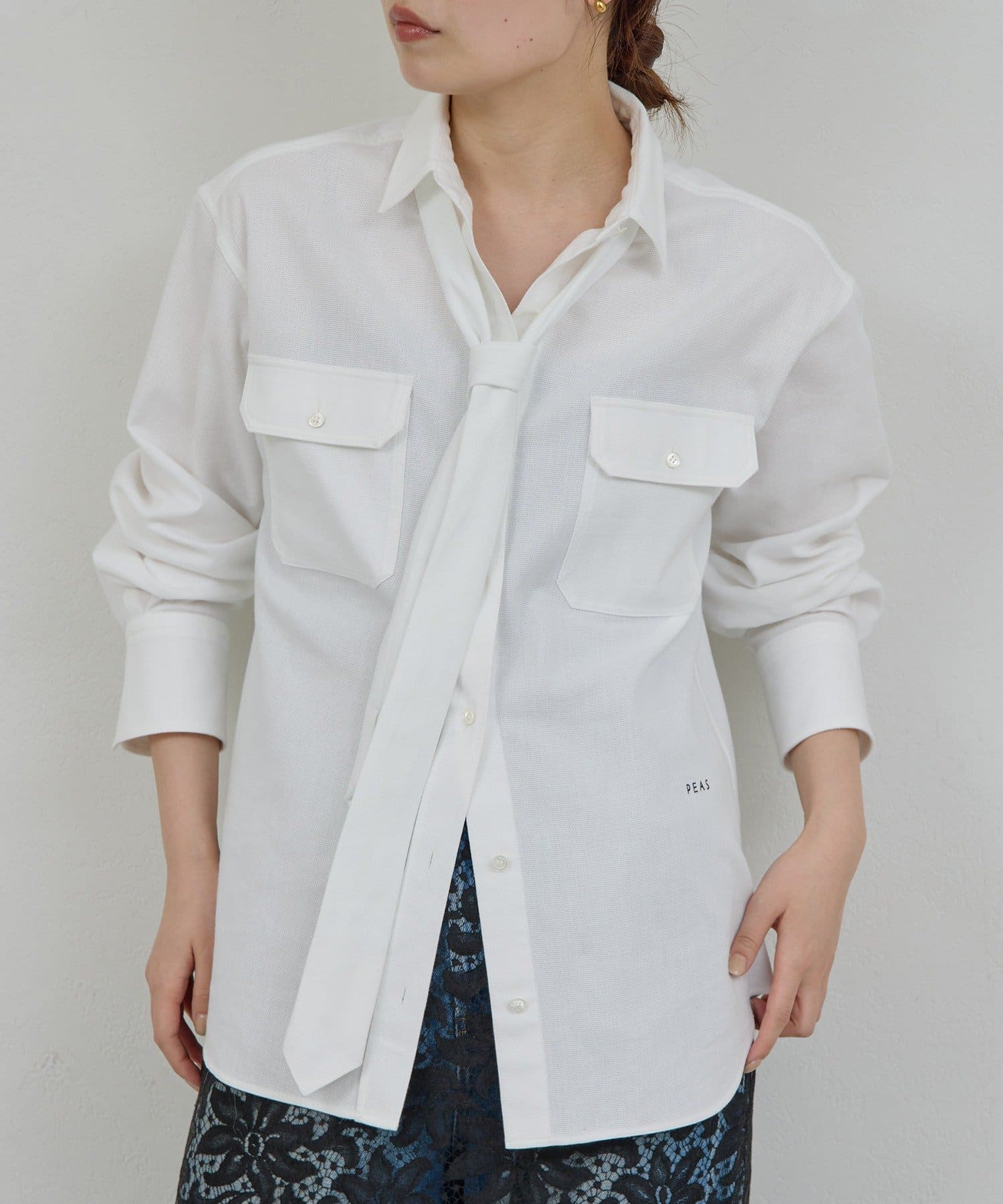 GALLARDAGALANTE(ガリャルダガランテ) 【PEAS】タイ付きシャツ