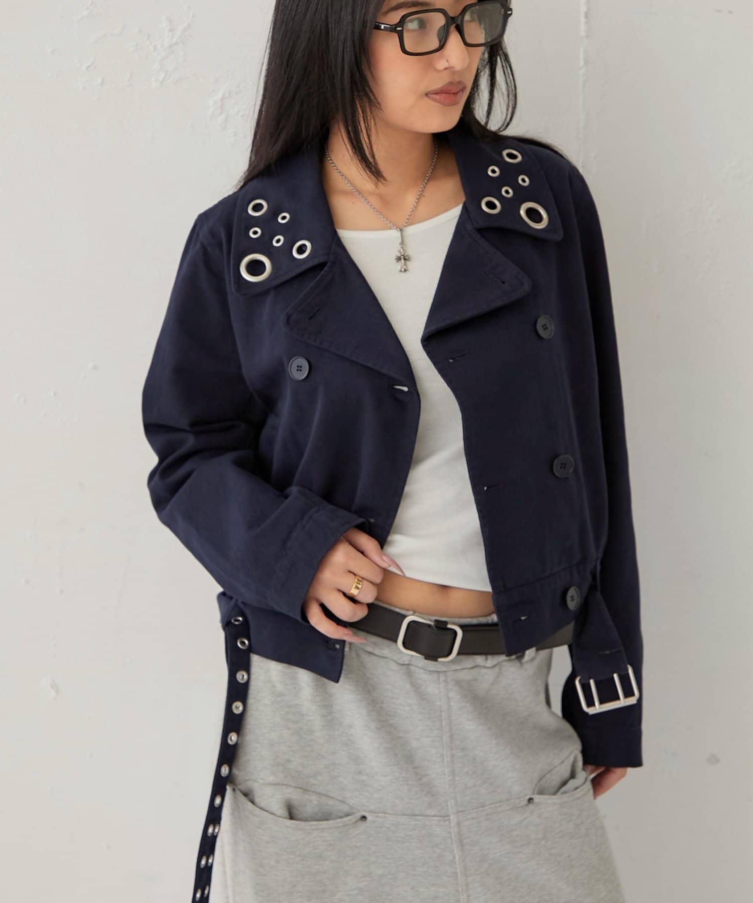 WHO’S WHO gallery(フーズフーギャラリー) SHORT EYELET PEA JACKET