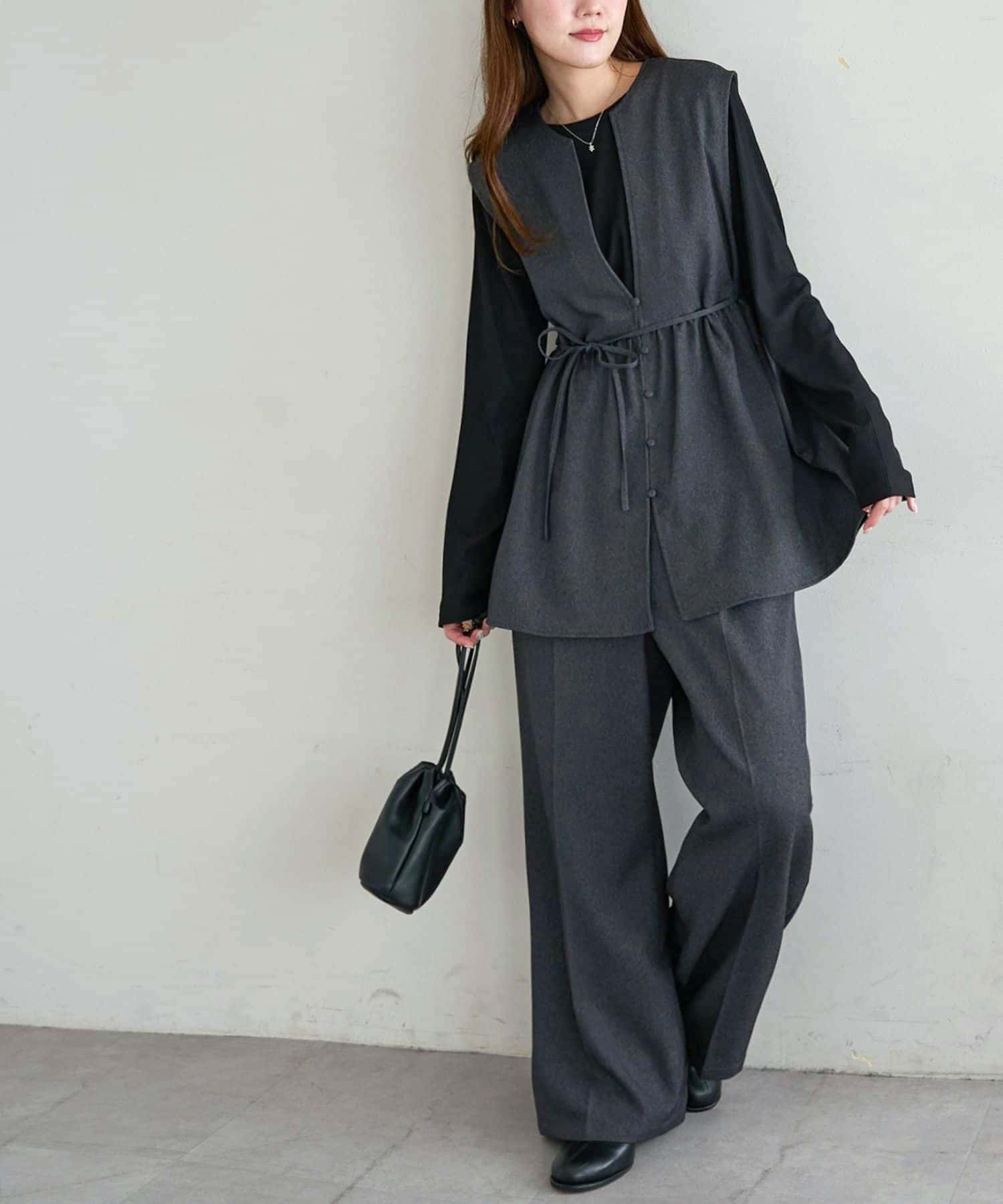 DISCOAT(ディスコート) 【新色追加!/WEB限定】ロンT付深Vベストセットアップ