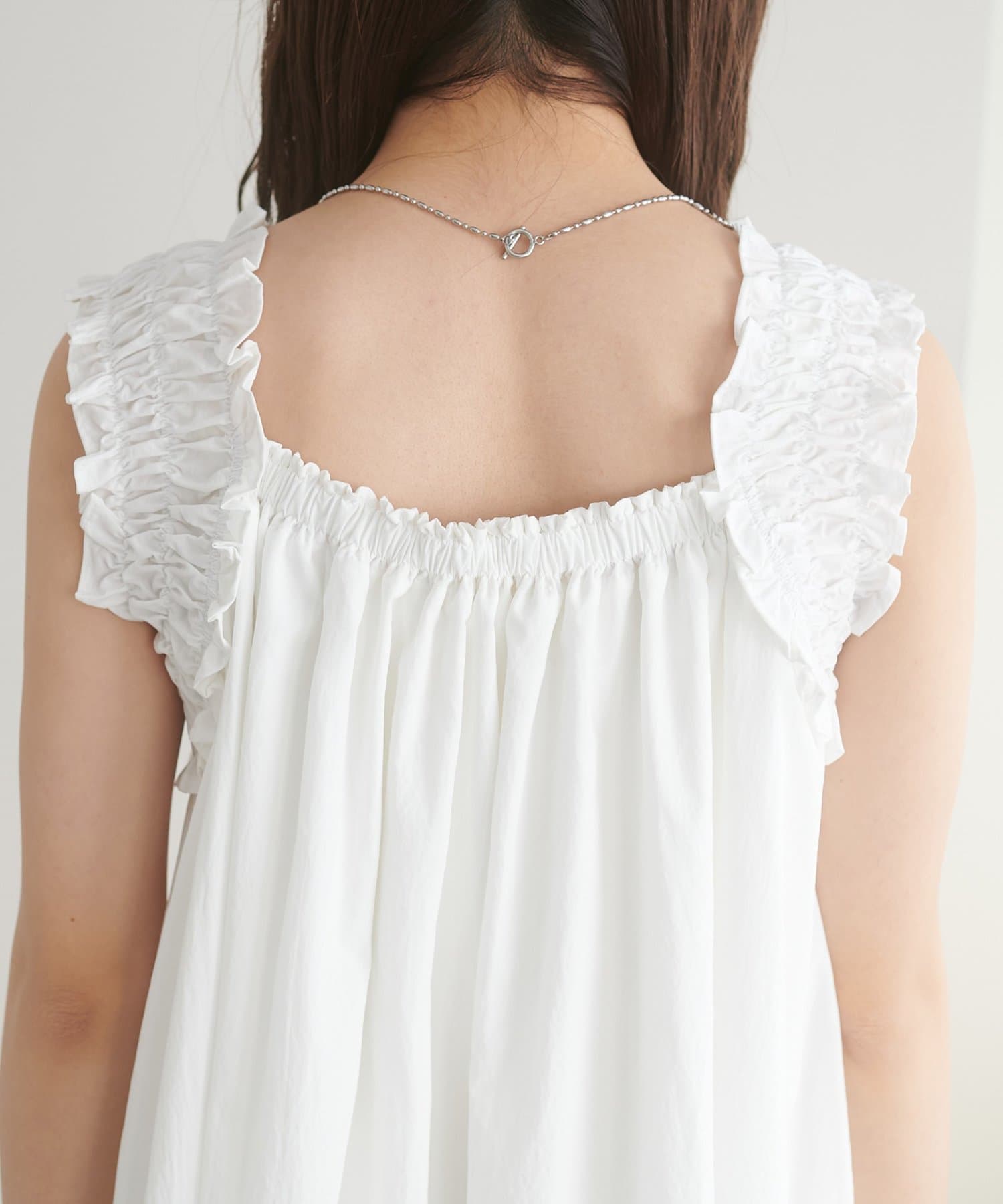 DISCOAT(ディスコート) 【umm./WEB限定】肩フリルミニワンピース