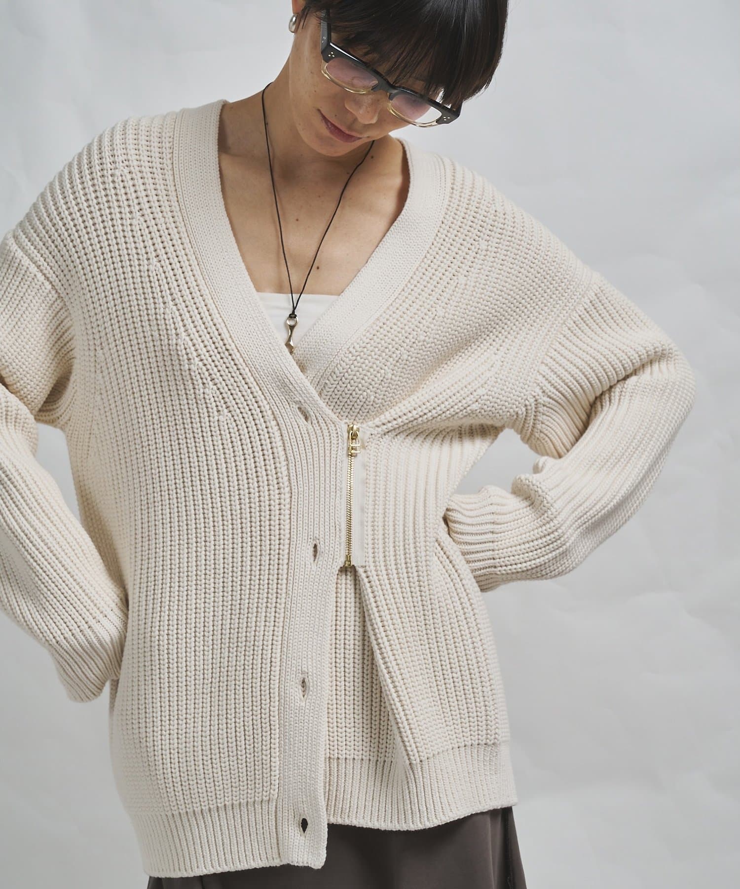 Whim Gazette(ウィム ガゼット) 【GEMINI】片畔カーディガン