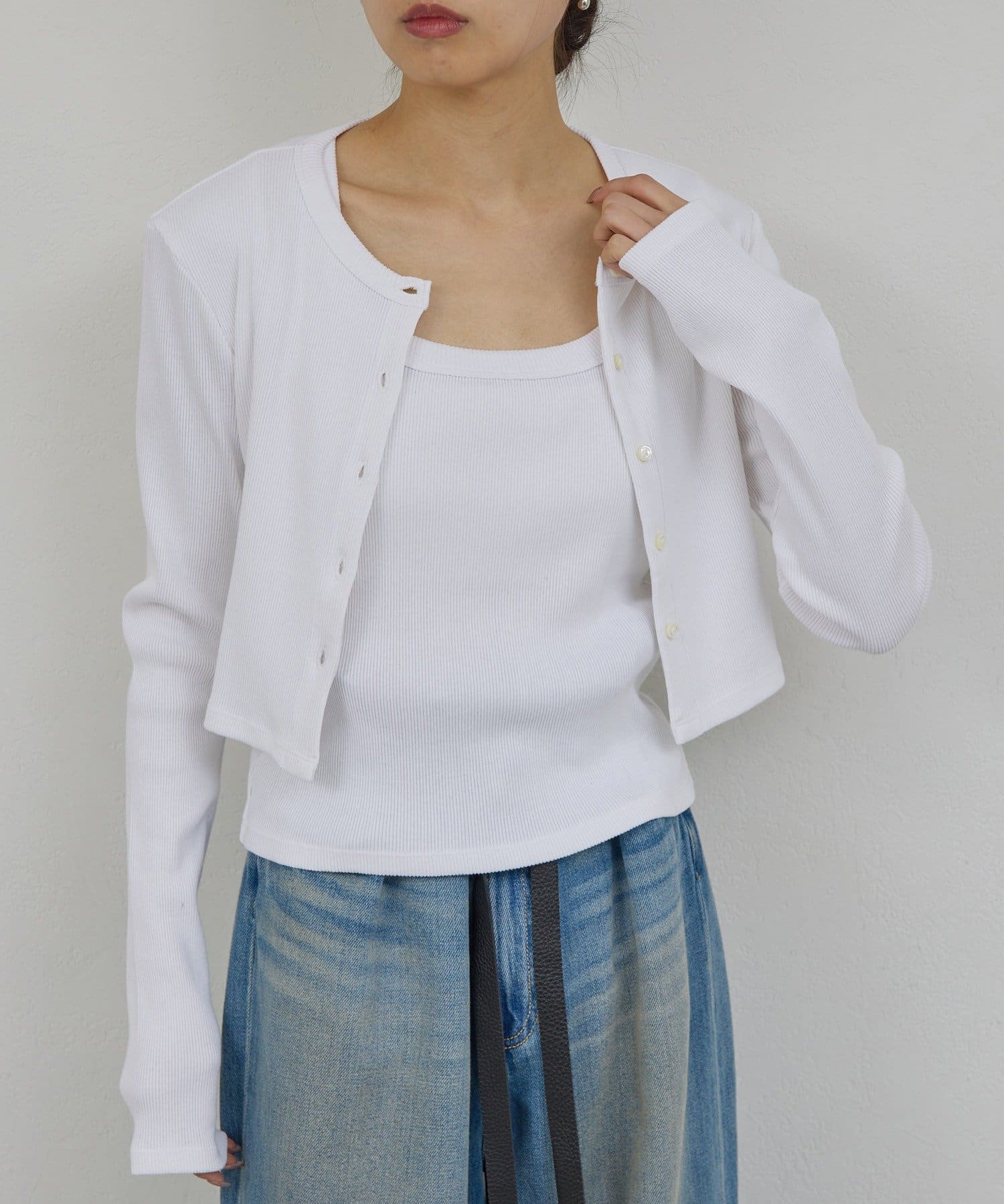 GALLARDAGALANTE(ガリャルダガランテ) 【PEAS】コットンシルクカーディガン