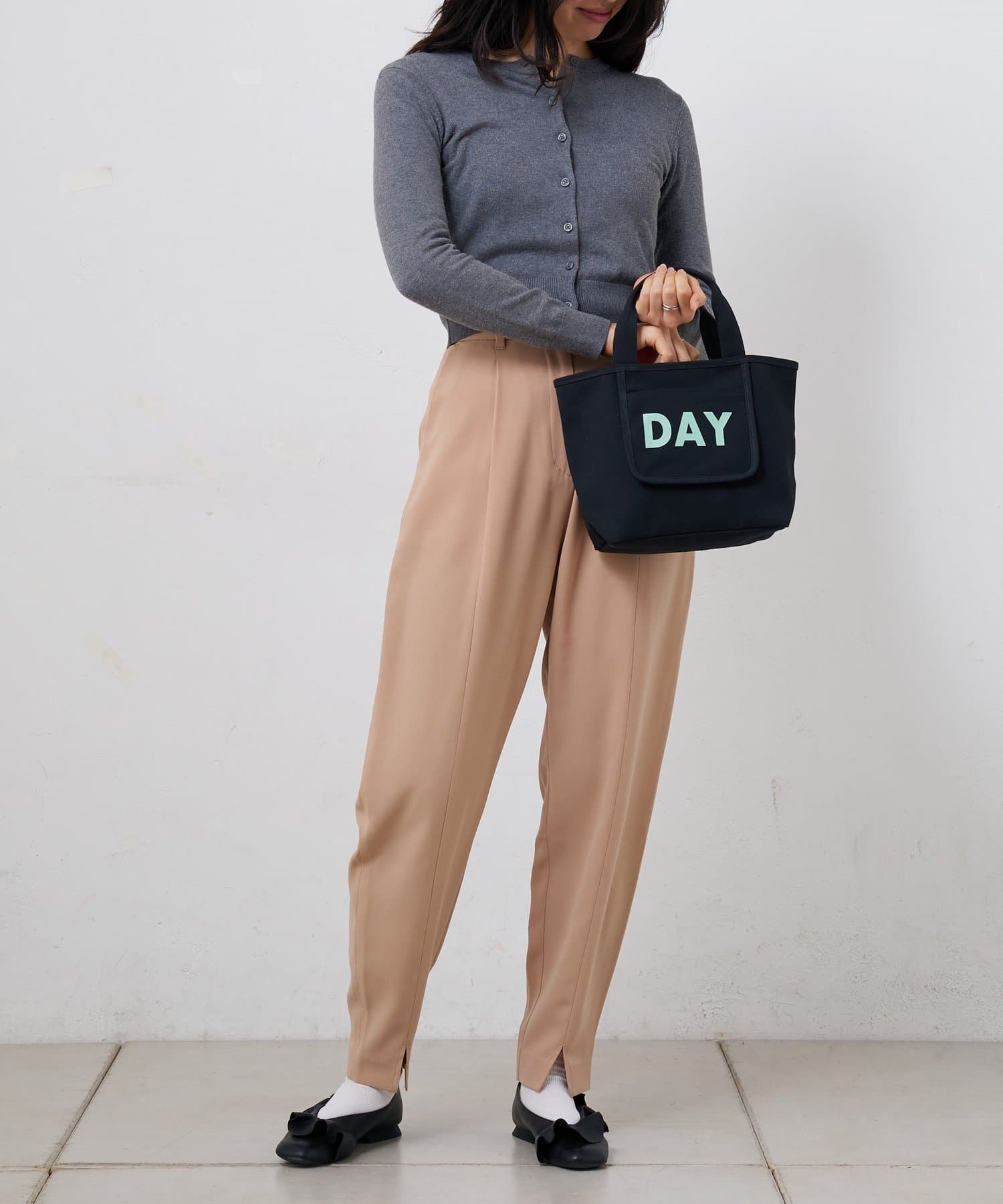 BIRTHDAY BAR(バースデイバー) メッシュポケット付きキャンバスロゴプリントミニトートバッグ