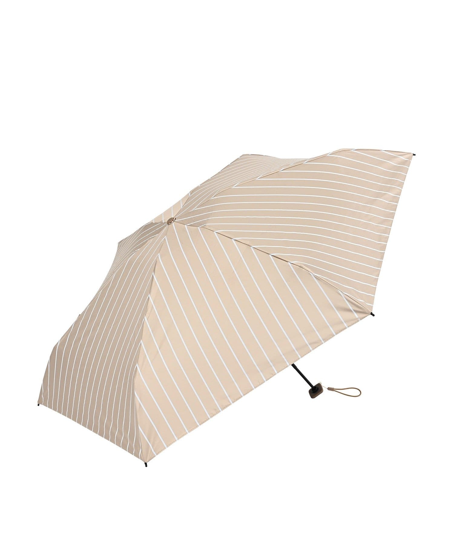 BIRTHDAY BAR(バースデイバー) 〈遮光・UVカット率100％〉ストライプ 晴雨兼用 折りたたみ傘 ポーチ付き