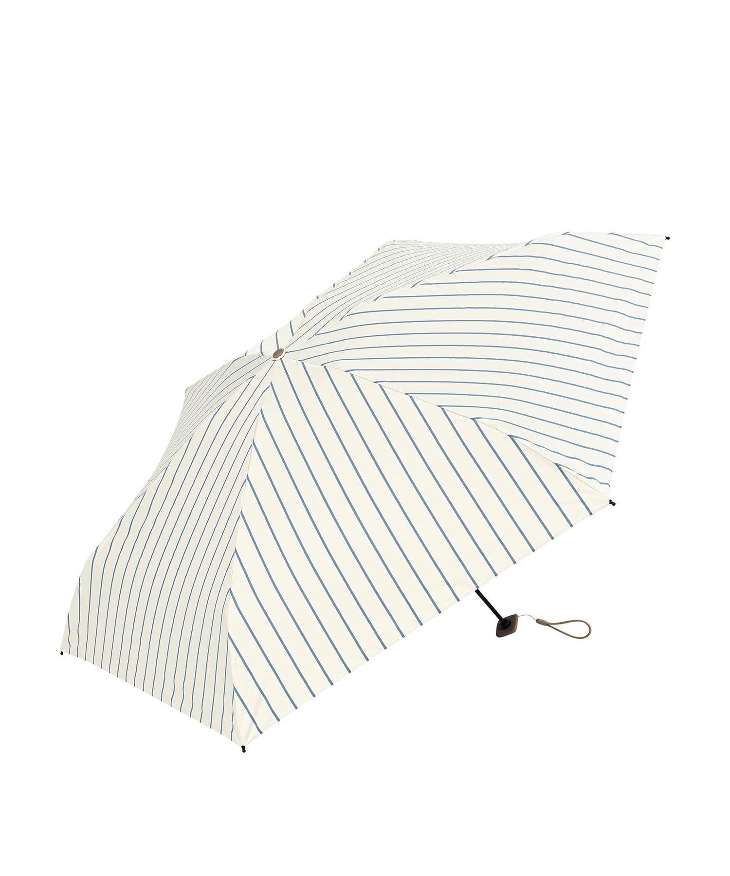 BIRTHDAY BAR(バースデイバー) 〈遮光・UVカット率100％〉ストライプ 晴雨兼用 折りたたみ傘 ポーチ付き