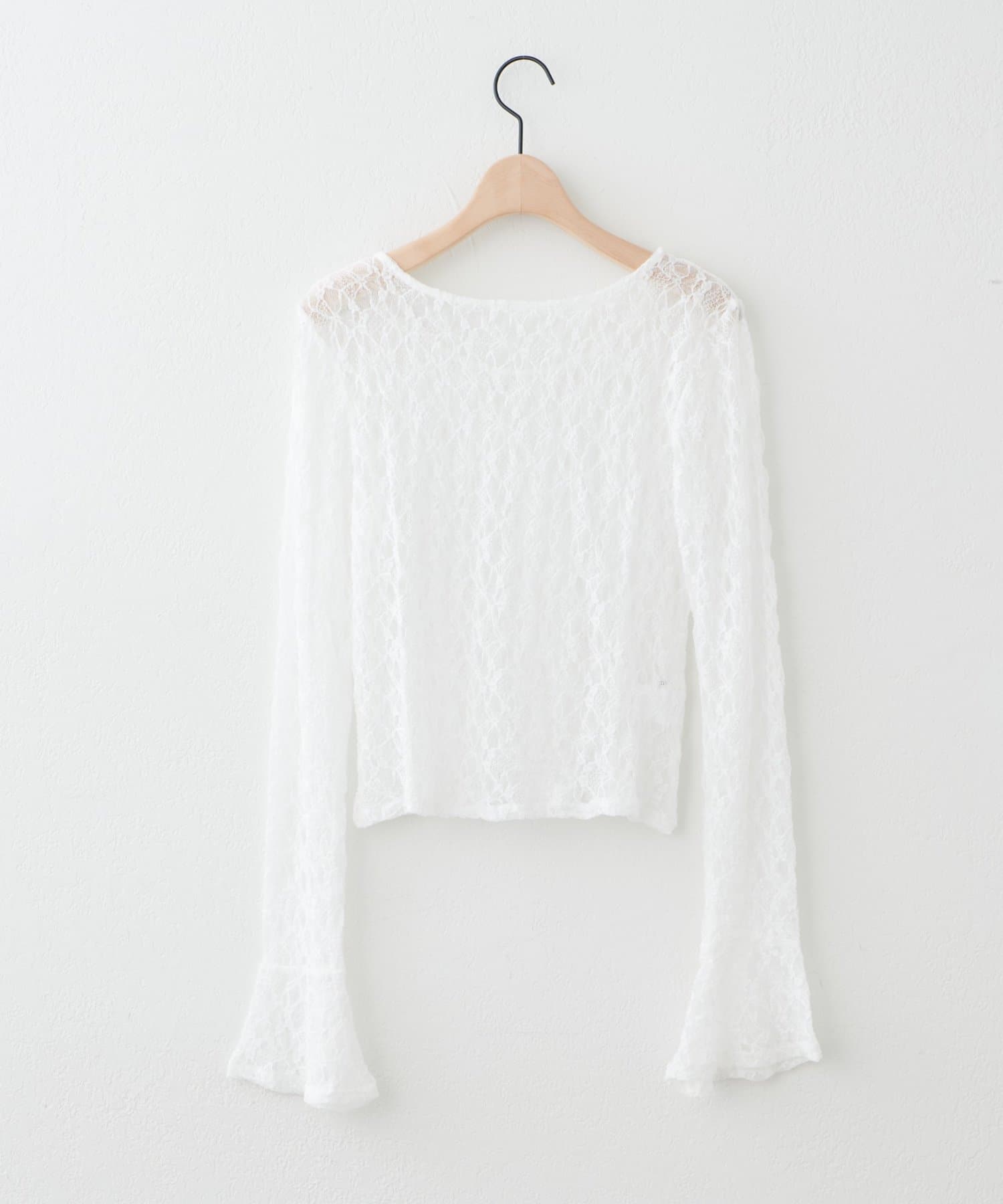 DISCOAT(ディスコート) 【WEB限定】前後2WAY袖フリルレースプルオーバー