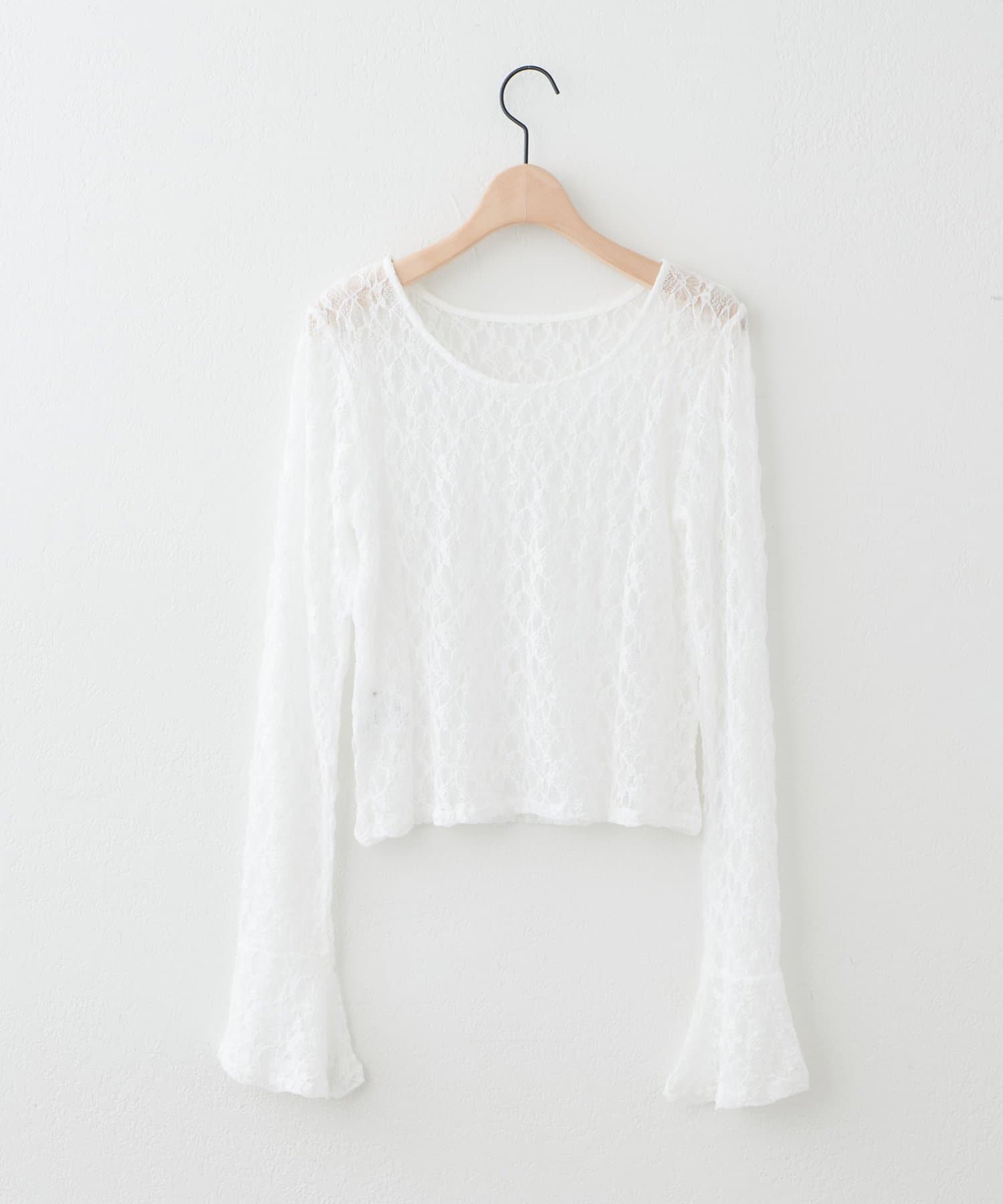 DISCOAT(ディスコート) 【WEB限定】前後2WAY袖フリルレースプルオーバー