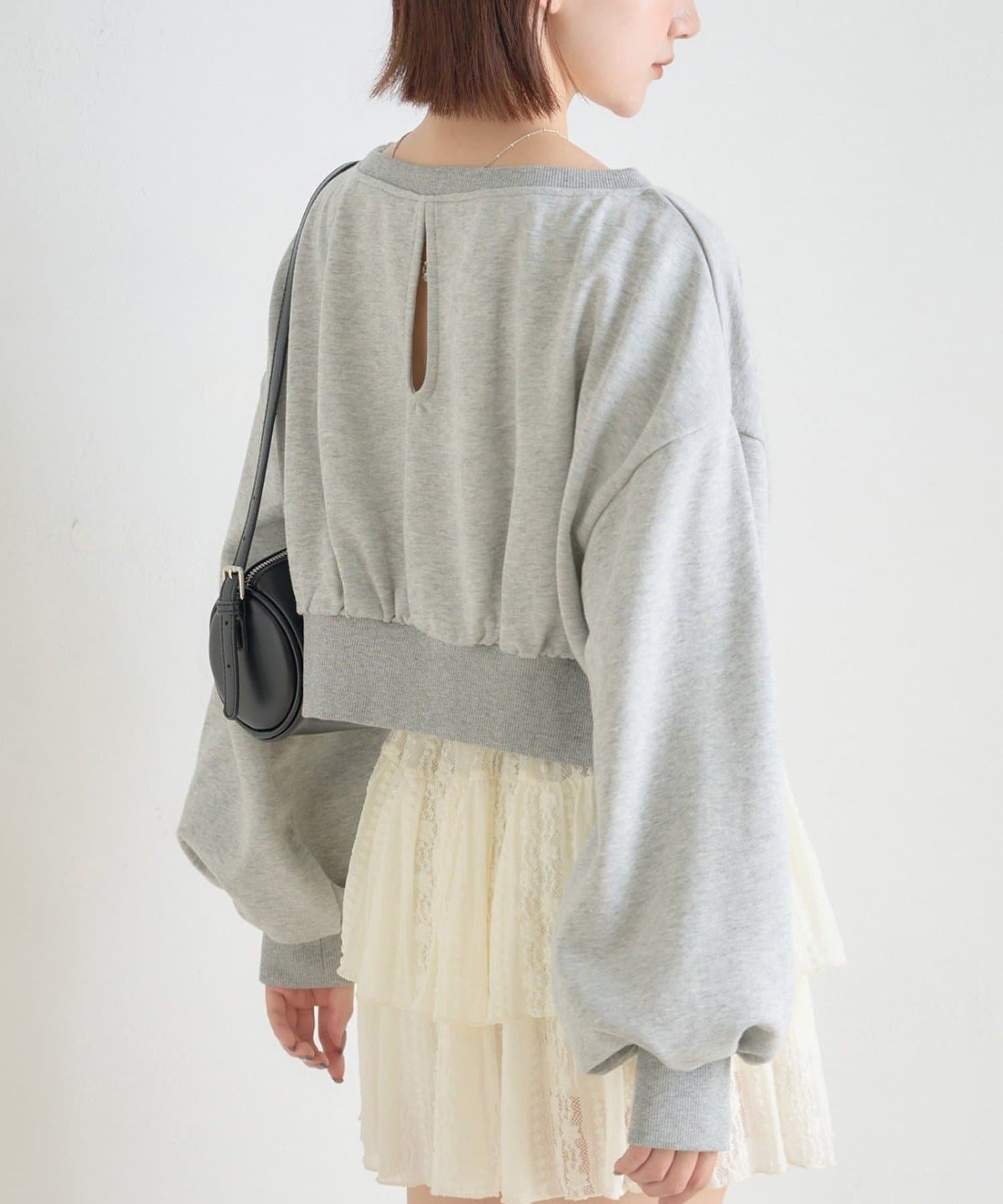 OUTLET(アウトレット) 【mystic】バックオープン ロゴスウェット