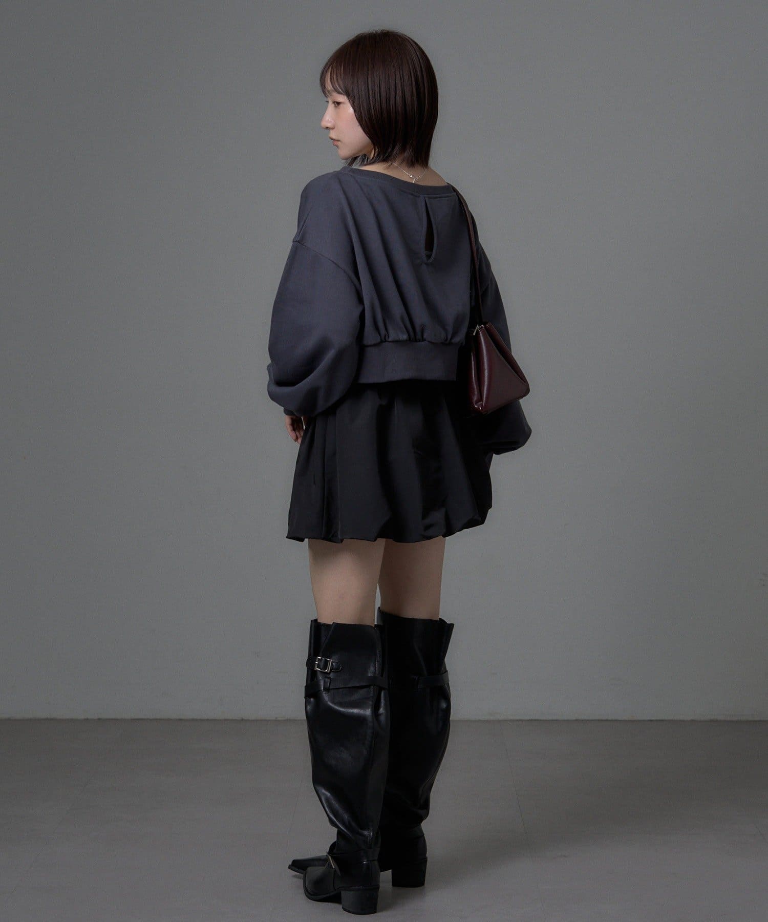 OUTLET(アウトレット) 【mystic】バックオープン ロゴスウェット