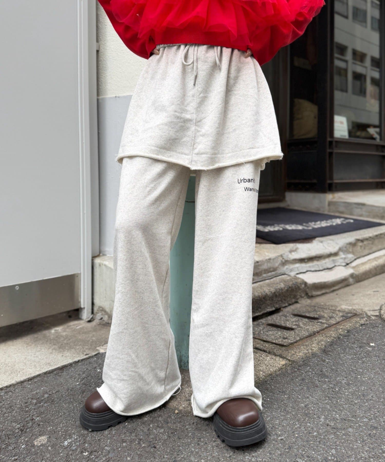 OUTLET(アウトレット) 【w closet】スウェットロゴスカパン