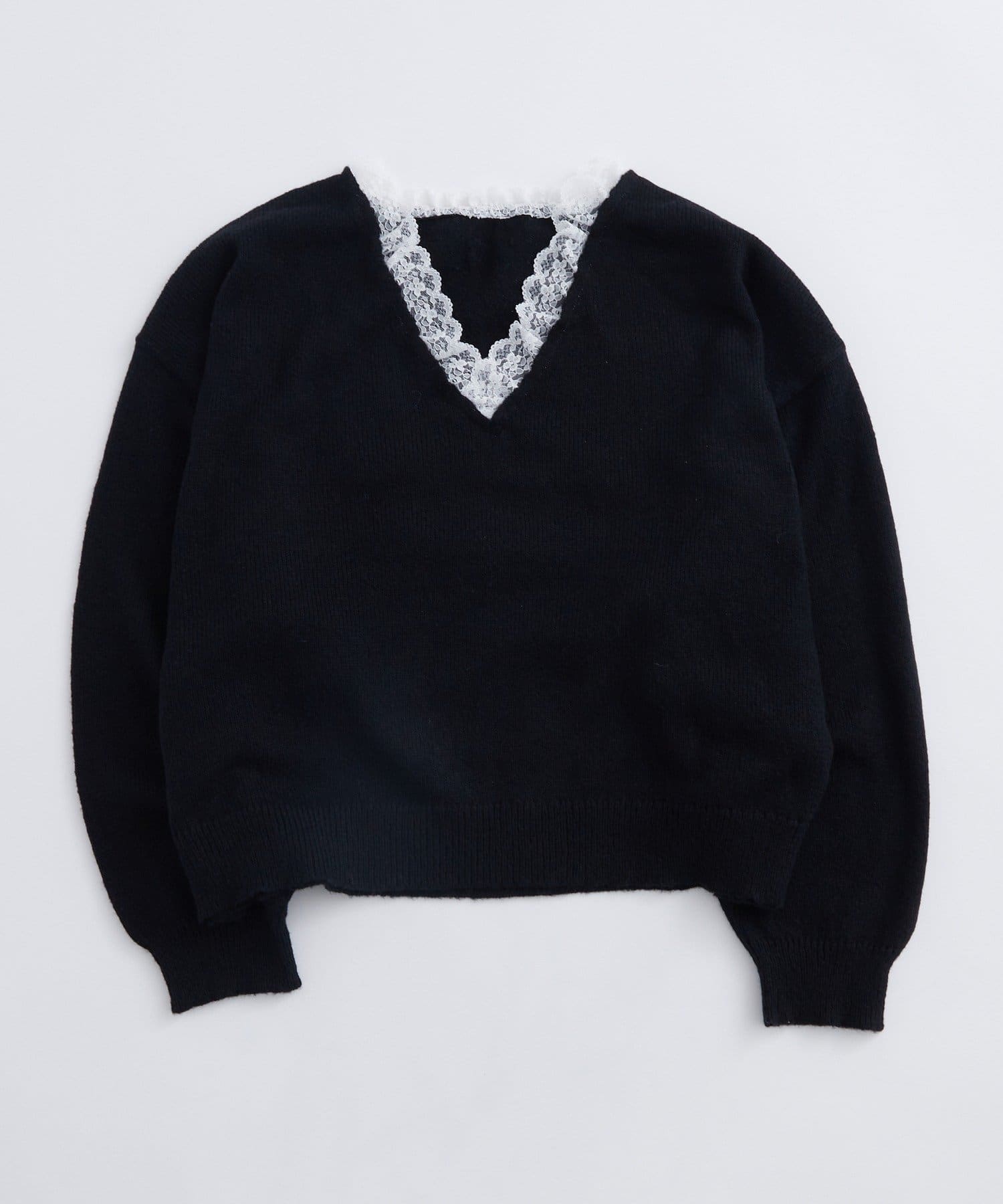 OUTLET(アウトレット) 【WHO'S WHO gallery】レースVネックニット