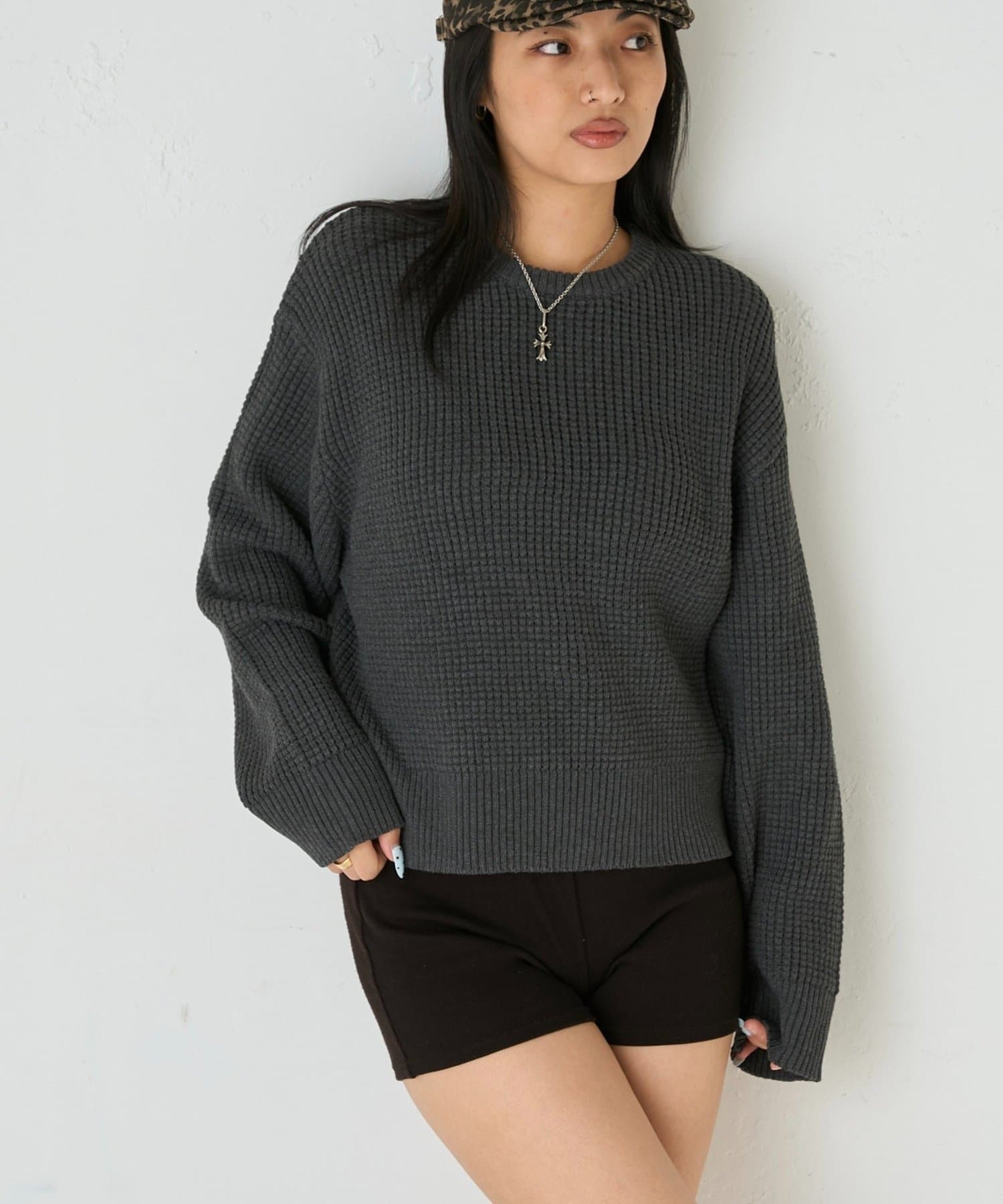 OUTLET(アウトレット) 【WHO'S WHO gallery】KOOKYN ワッフル編みクルーニット