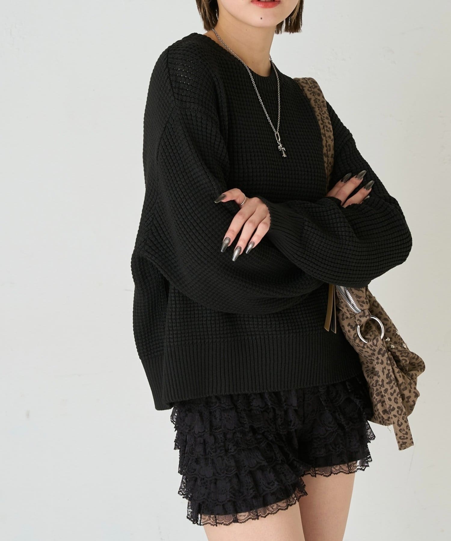 OUTLET(アウトレット) 【WHO'S WHO gallery】KOOKYN ワッフル編みクルーニット