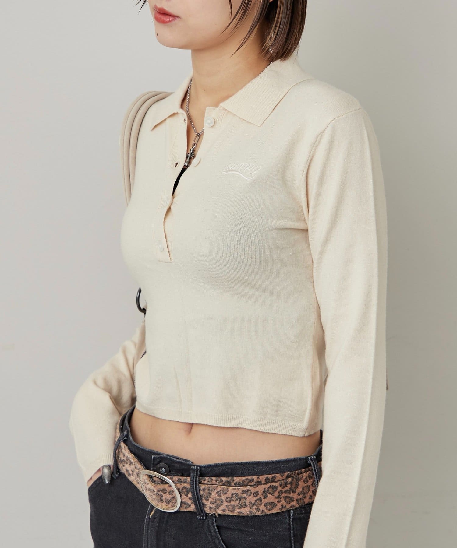 OUTLET(アウトレット) 【WHO'S WHO gallery】コンパクト長袖ニットポロ