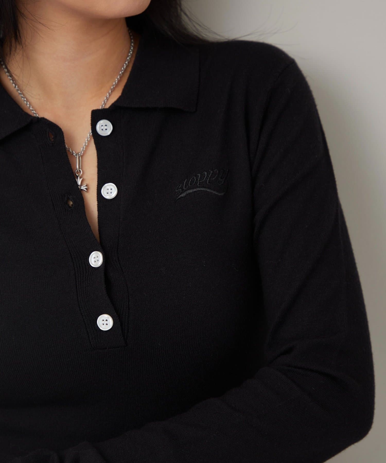 OUTLET(アウトレット) 【WHO'S WHO gallery】コンパクト長袖ニットポロ