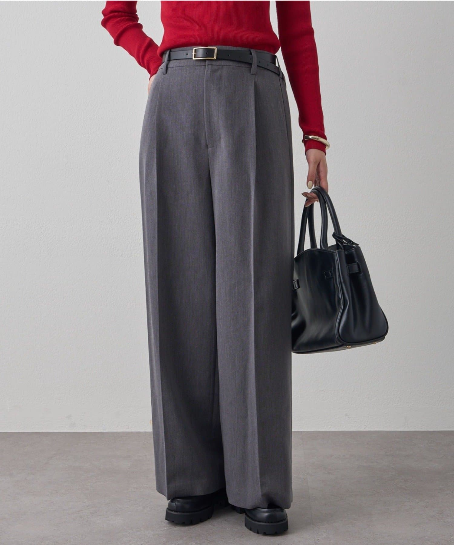 OUTLET(アウトレット) 【Loungedress】センタープレスワイドパンツ