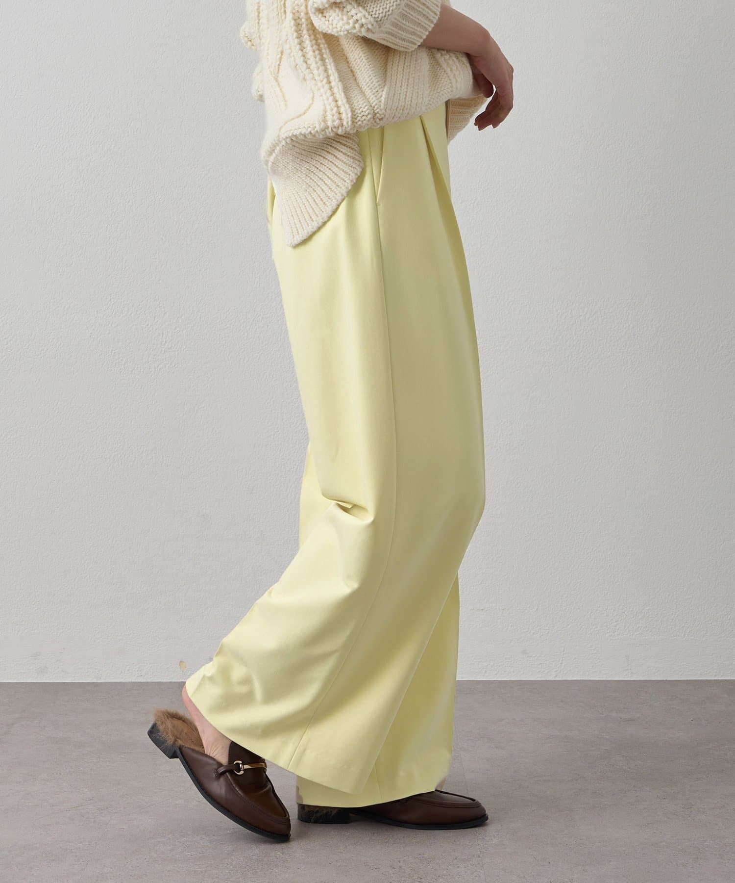 OUTLET(アウトレット) 【Loungedress】センタープレスワイドパンツ