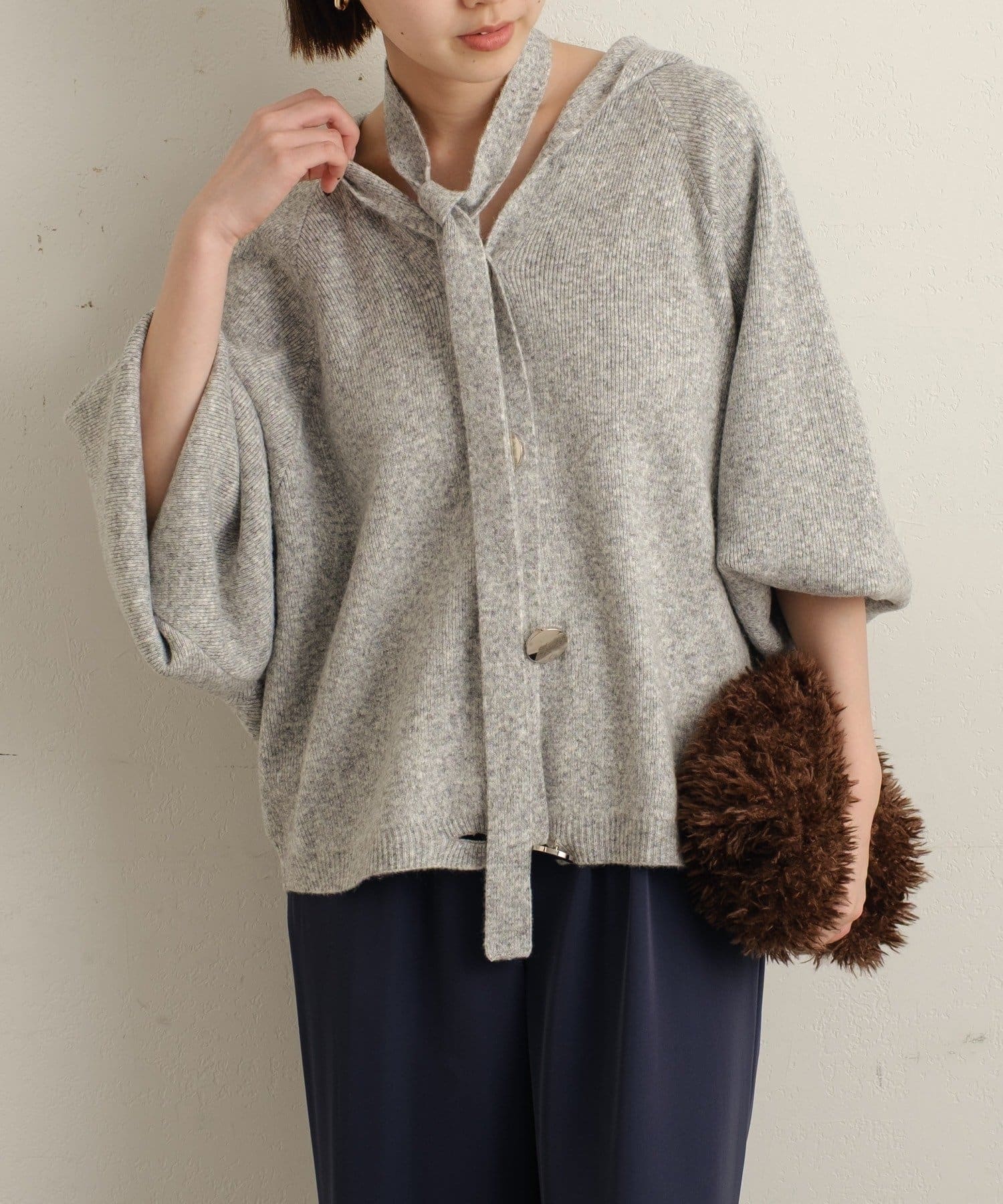 OUTLET(アウトレット) 【Omekashi】フーディニットカーディガン