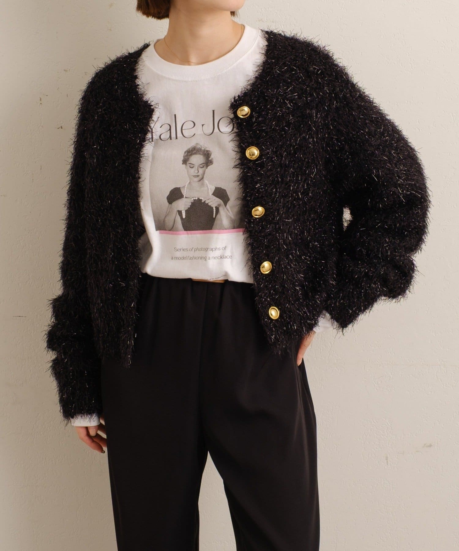 OUTLET(アウトレット) 【Omekashi】ラメモールニットカーディガン