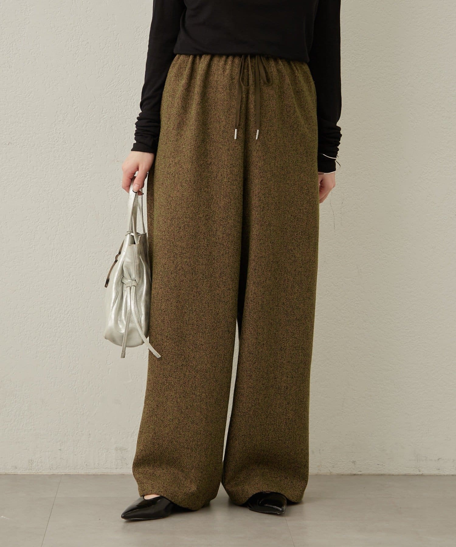 OUTLET(アウトレット) 【Omekashi】ツイードイージーパンツ