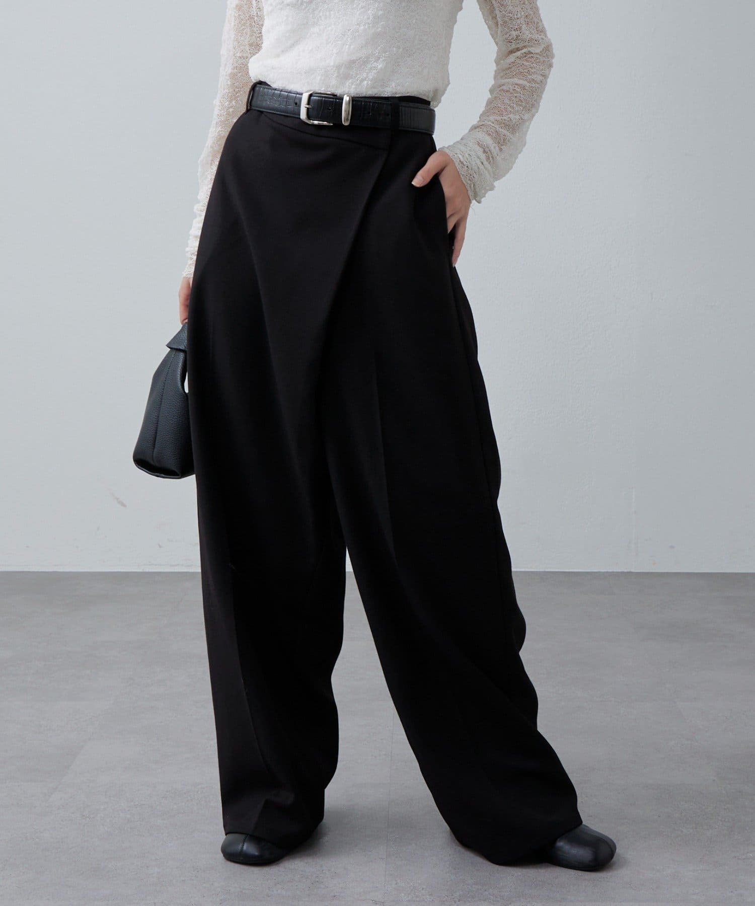 OUTLET(アウトレット) 【Lui's】ラップセミワイドパンツ