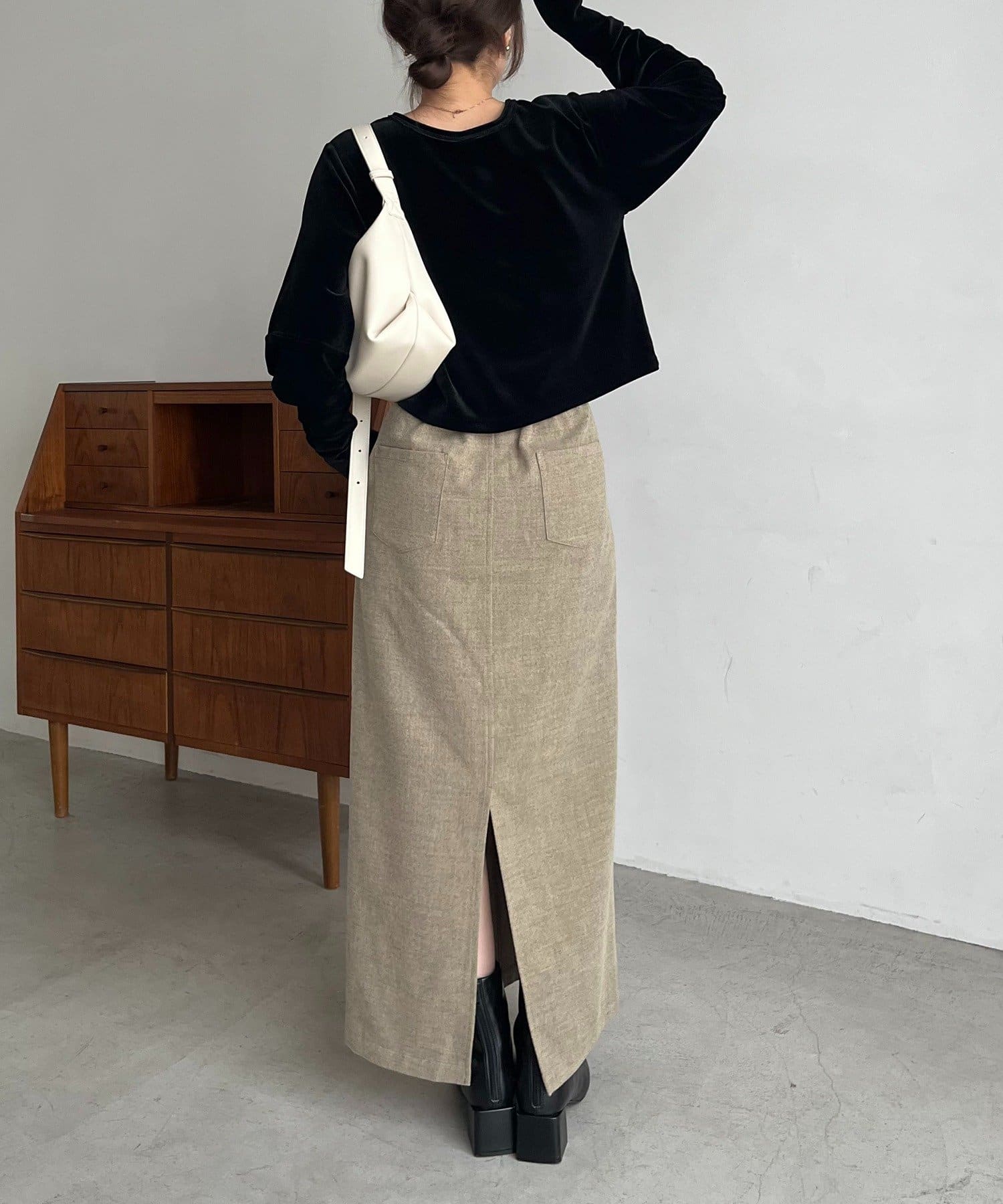 OUTLET(アウトレット) 【CAPRICIEUX LE'MAGE】ピーチタッチIラインスカート