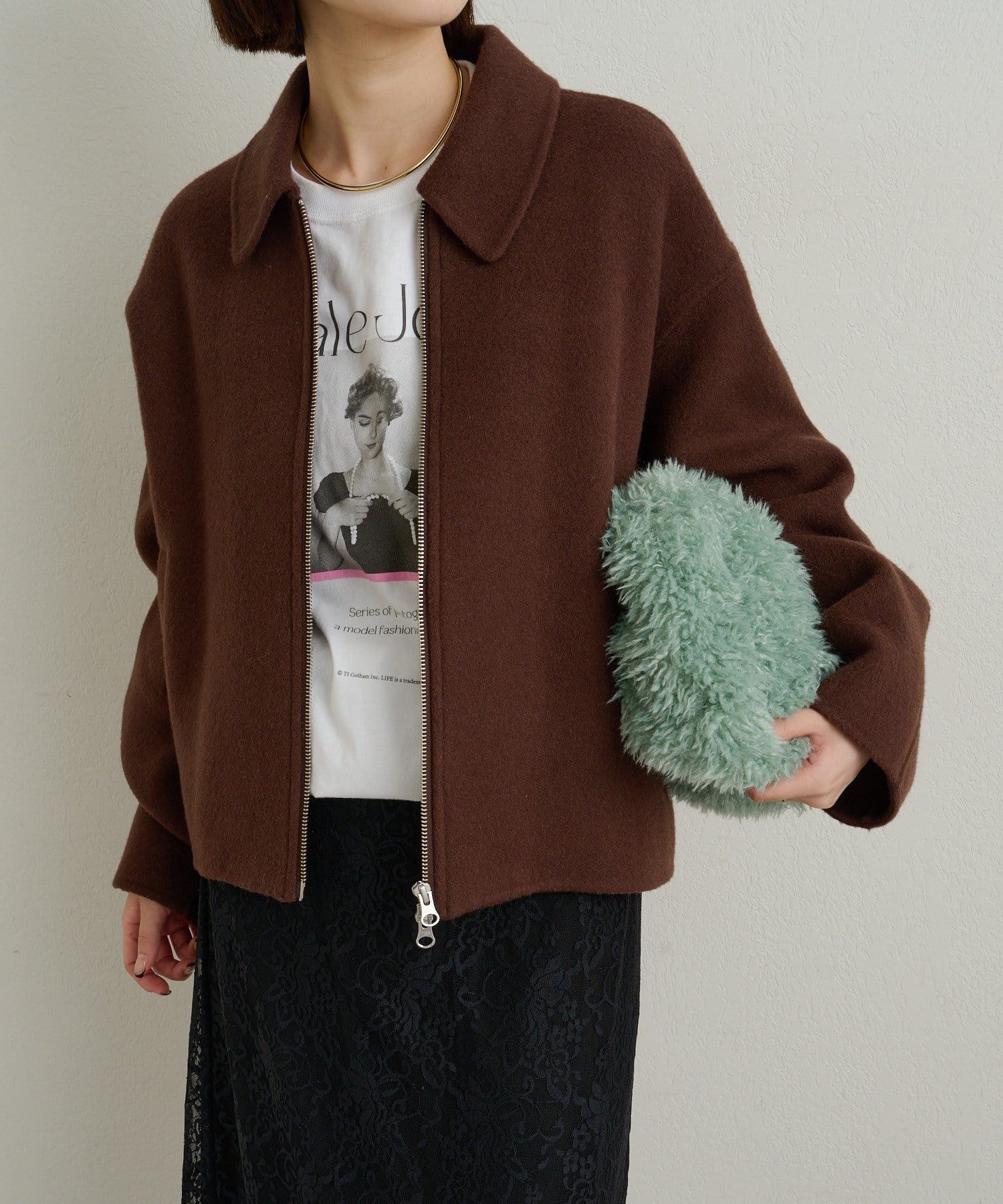 OUTLET(アウトレット) 【Omekashi】ファインメリノウールビーバーリバージャケット