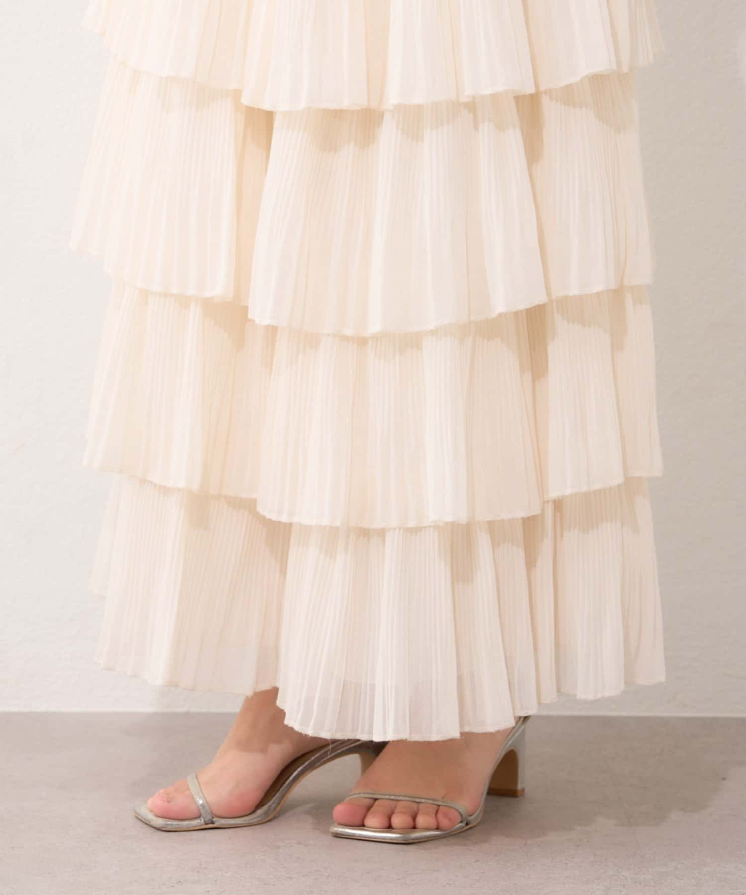 Remind me and forever(リマインドミーアンドフォーエバー) 【2026SS】シフォンプリーツティアードスカート