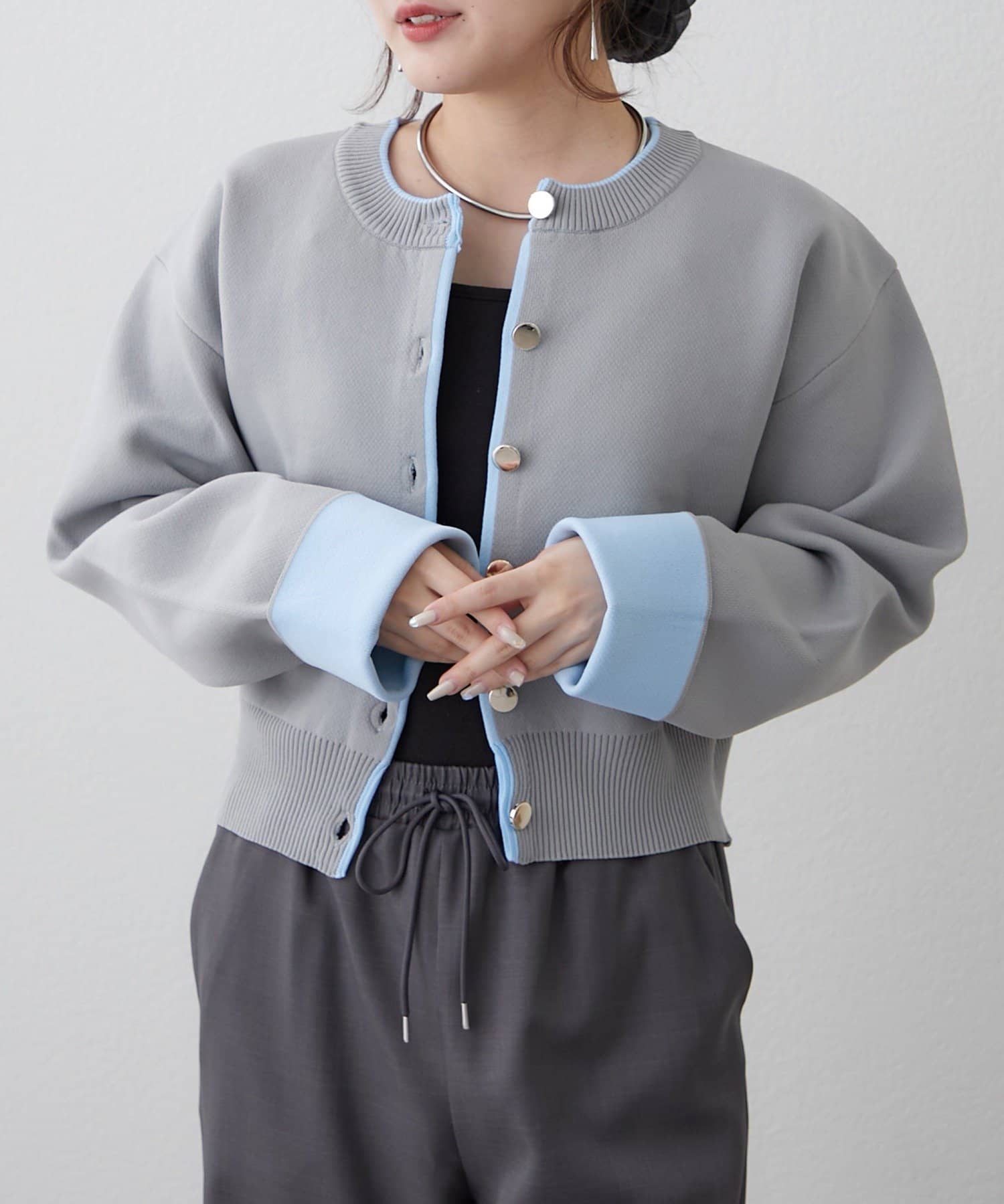 Remind me and forever(リマインドミーアンドフォーエバー) 配色デザインスポンディッシュカーディガン