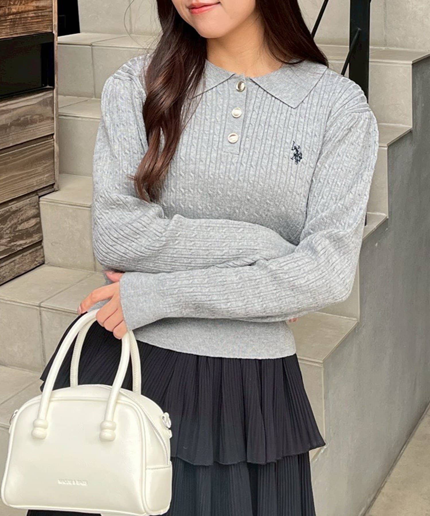 Remind me and forever(リマインドミーアンドフォーエバー) 【U.S. POLO ASSN. ×RMAF】ケーブルポロニットプルオーバー