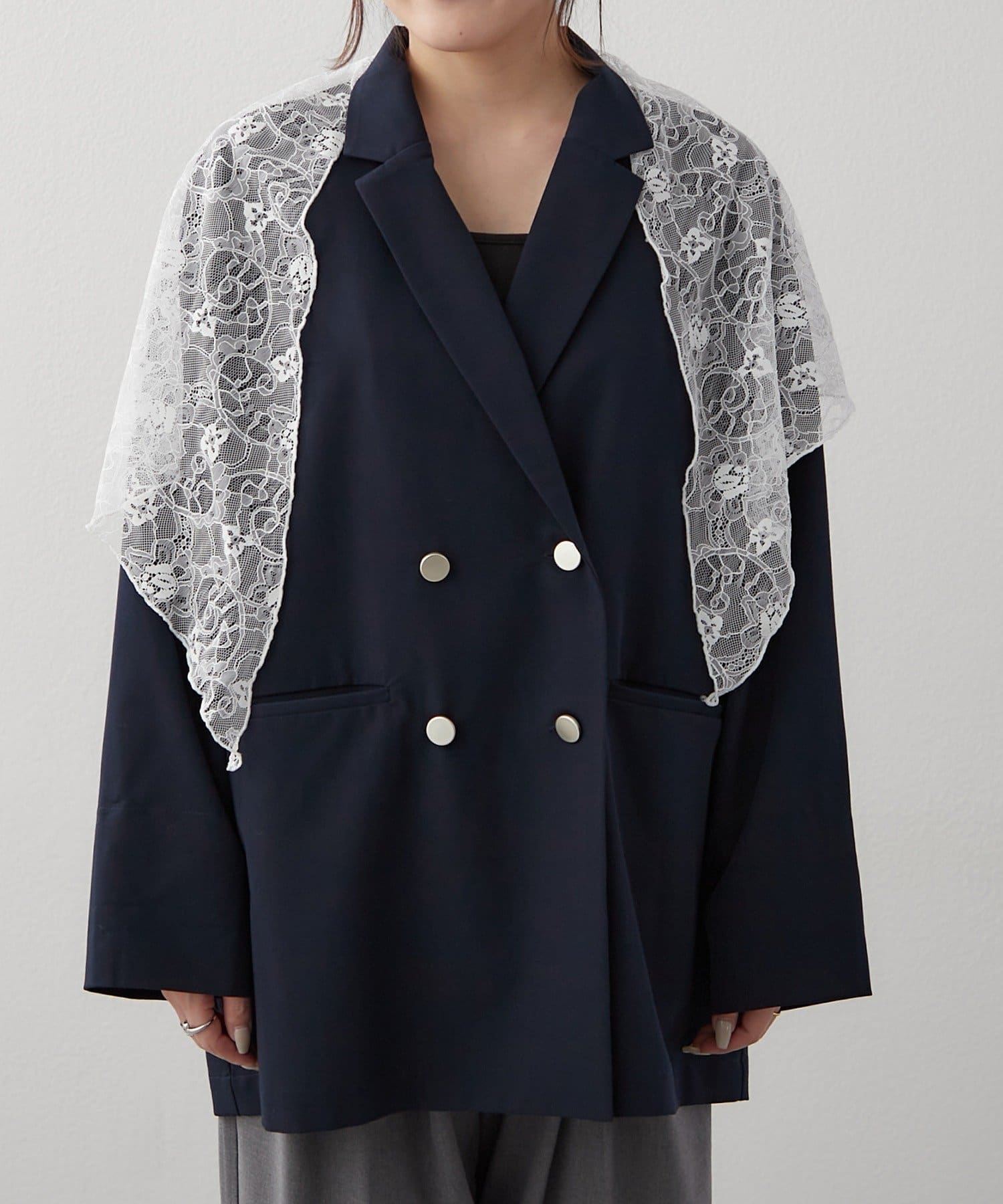 Remind me and forever(リマインドミーアンドフォーエバー) レースSET、BIGテーラードジャケット