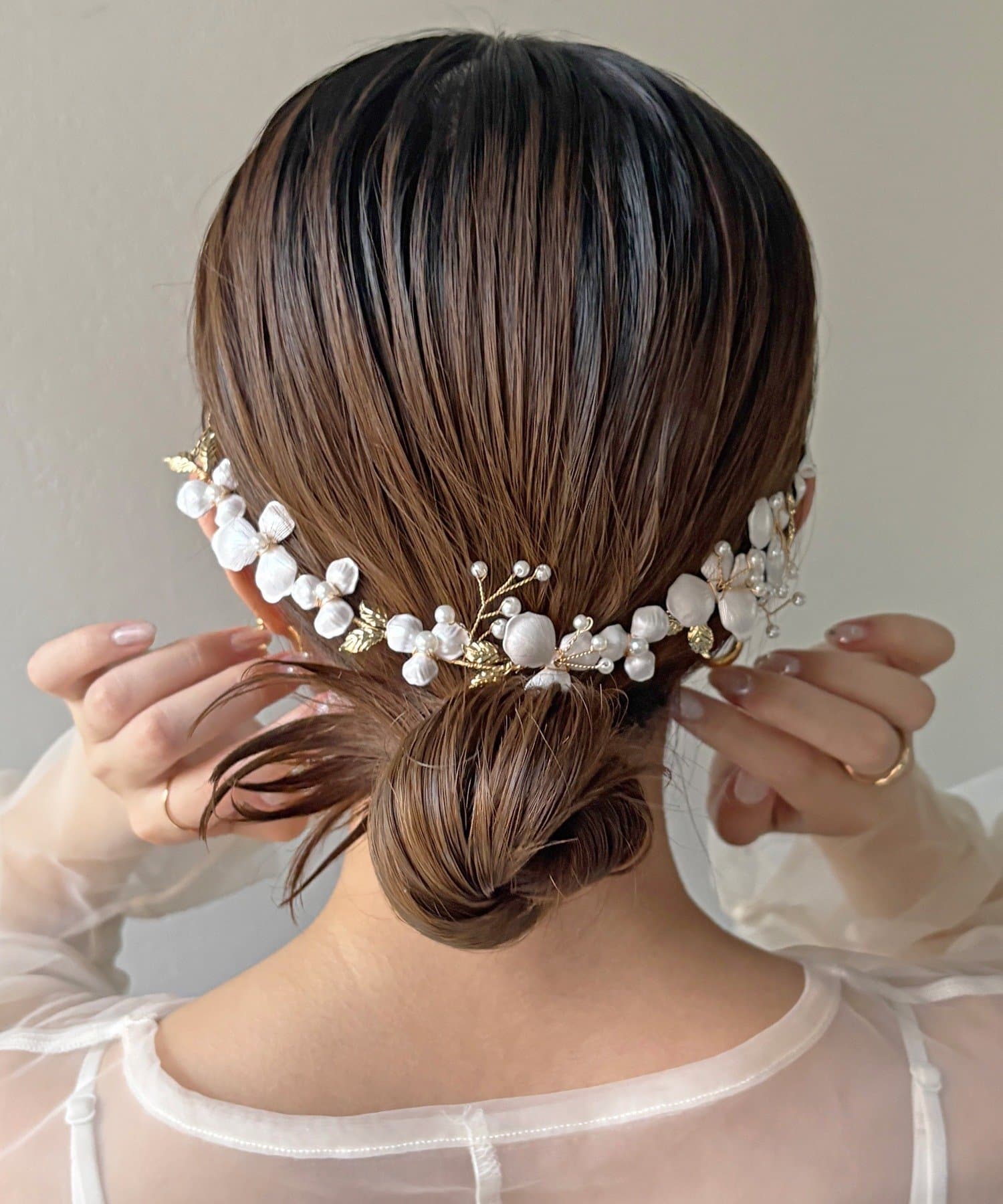 Lattice(ラティス) 【オケージョン】パールフラワーヘッドアクセ