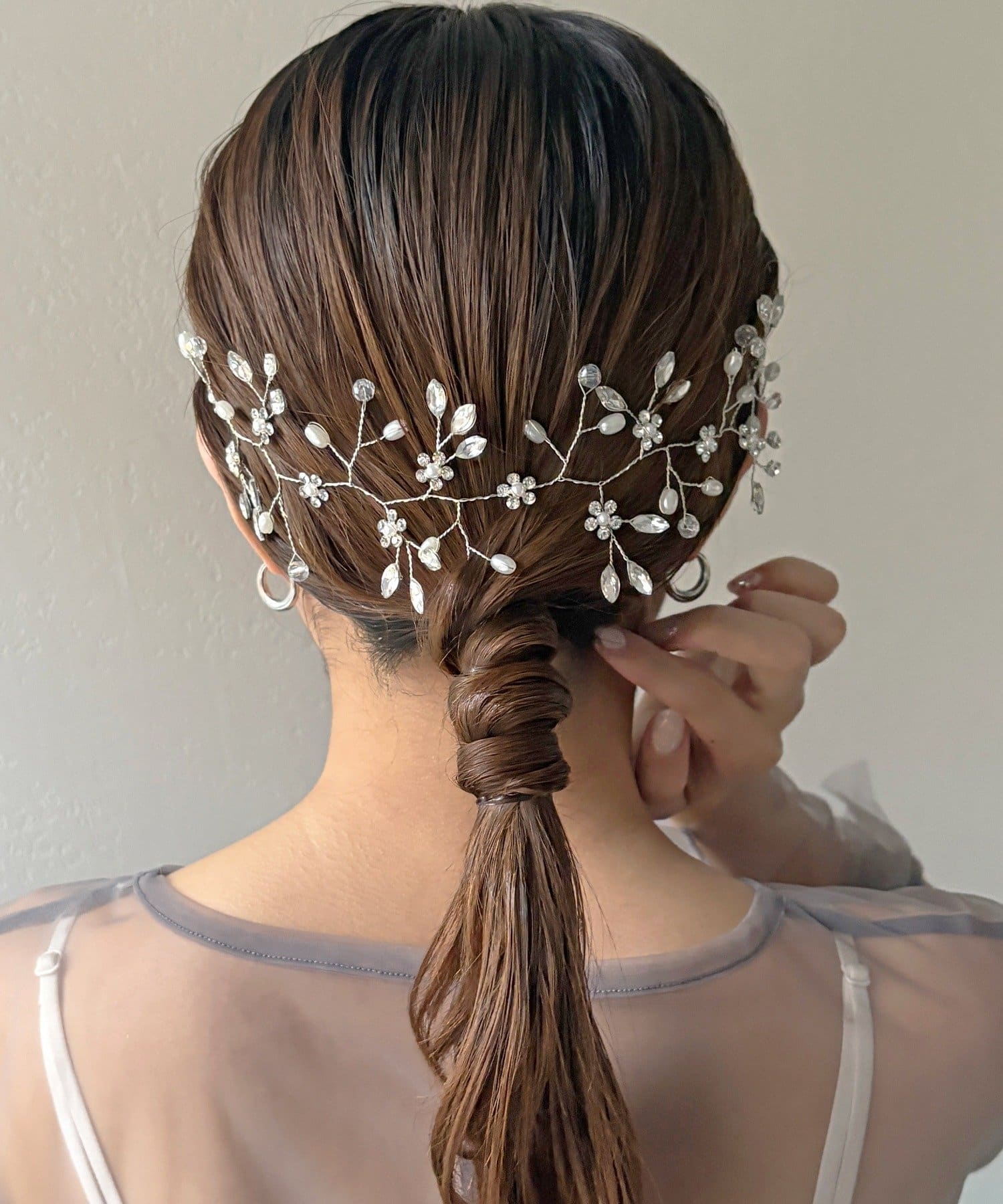 Lattice(ラティス) 【オケージョン】ストーンフラワーヘッドアクセ