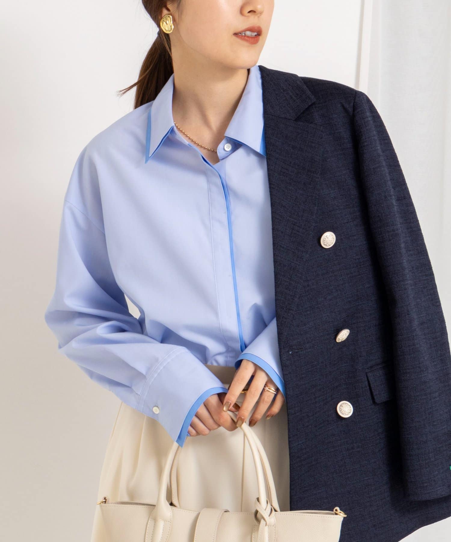 NOLLEY'S(ノーリーズ) ウォッシャブルレイヤード2WAYカラーシャツ