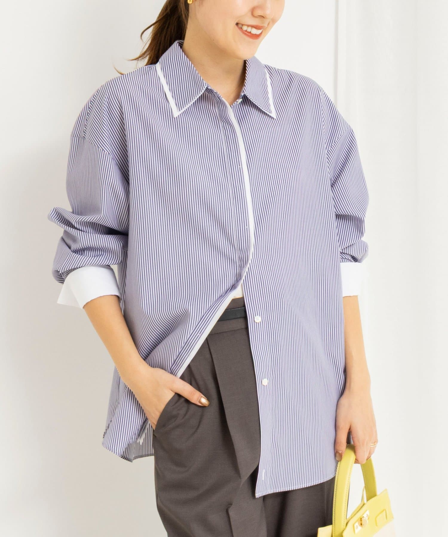 NOLLEY'S(ノーリーズ) ウォッシャブルレイヤード2WAYカラーシャツ