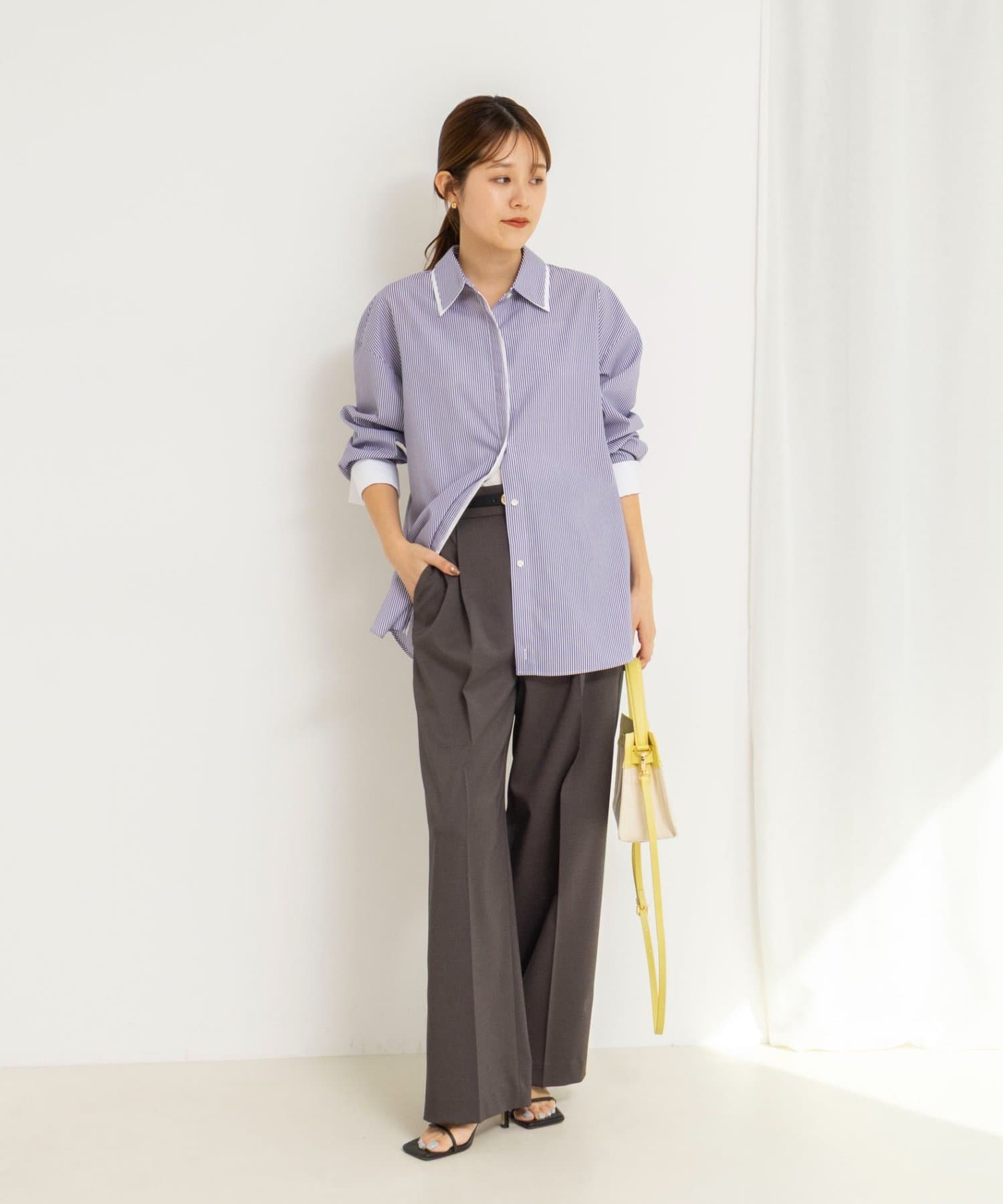 NOLLEY'S(ノーリーズ) ウォッシャブルレイヤード2WAYカラーシャツ